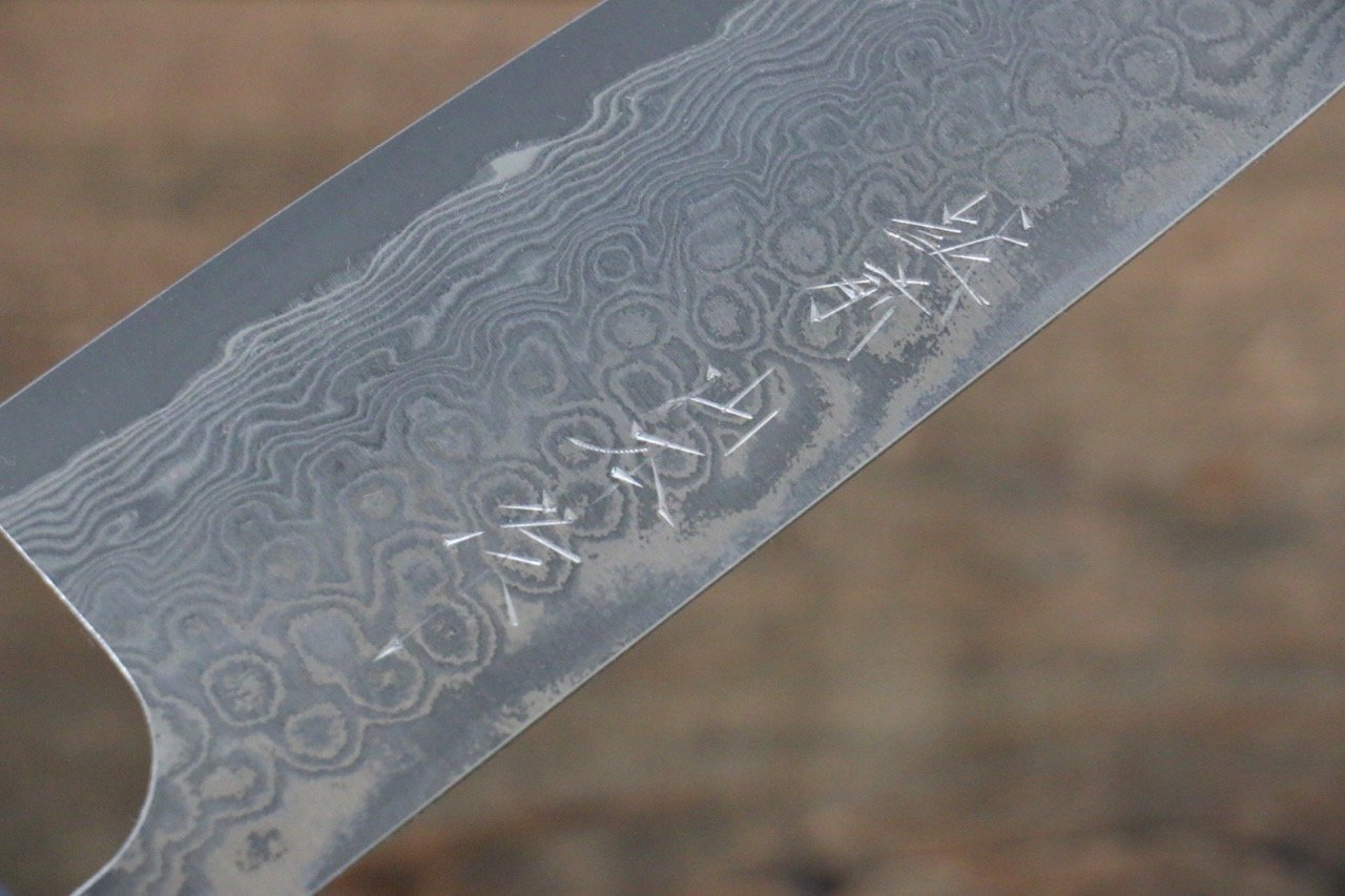 Nao Yamamoto SG2 Damascus Santoku 170mm with Shitan Handle - Seisuke Knife