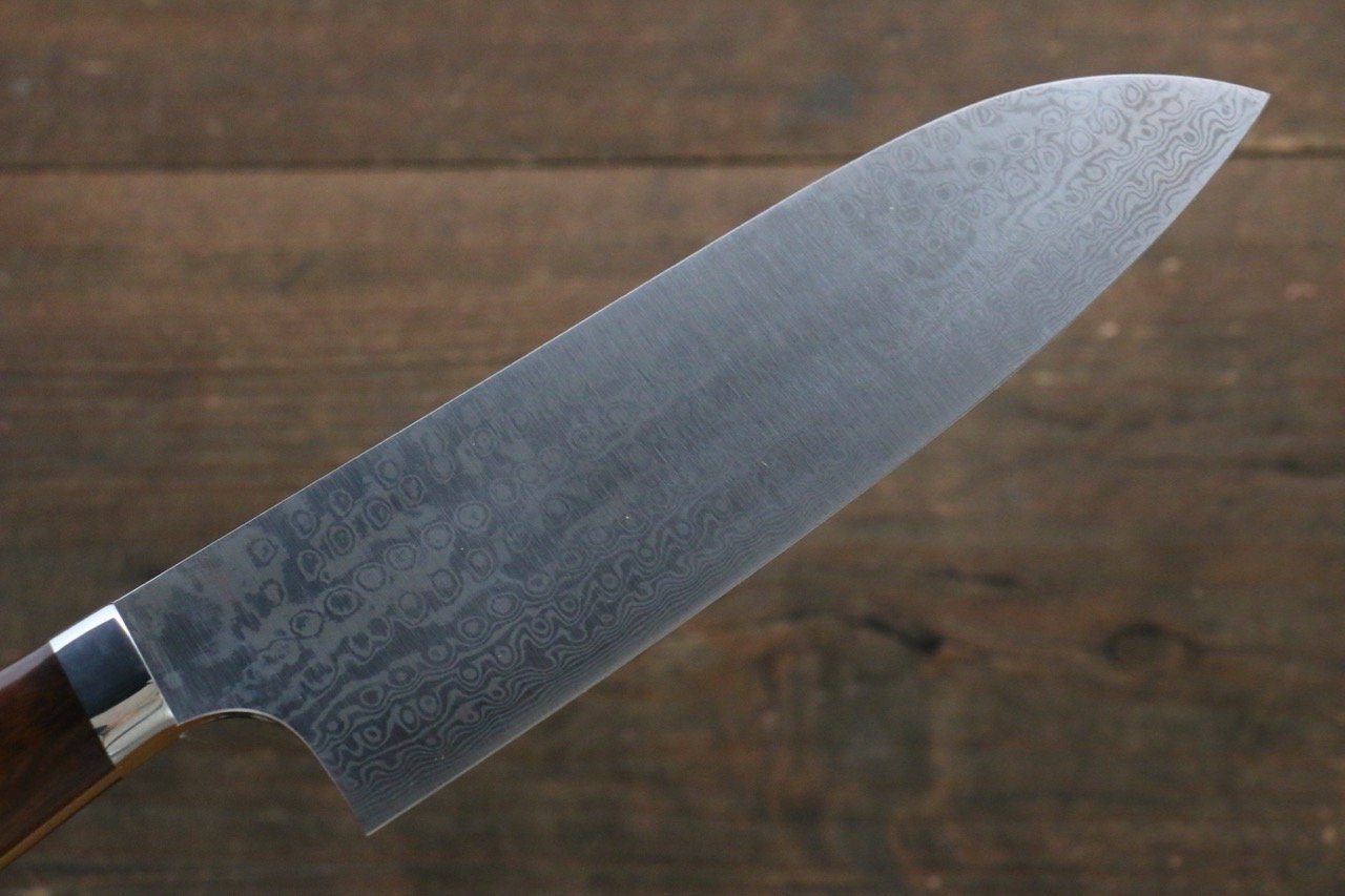 Nao Yamamoto Coreless Damascus Santoku 170mm with Ironwood Handle - Seisuke Knife