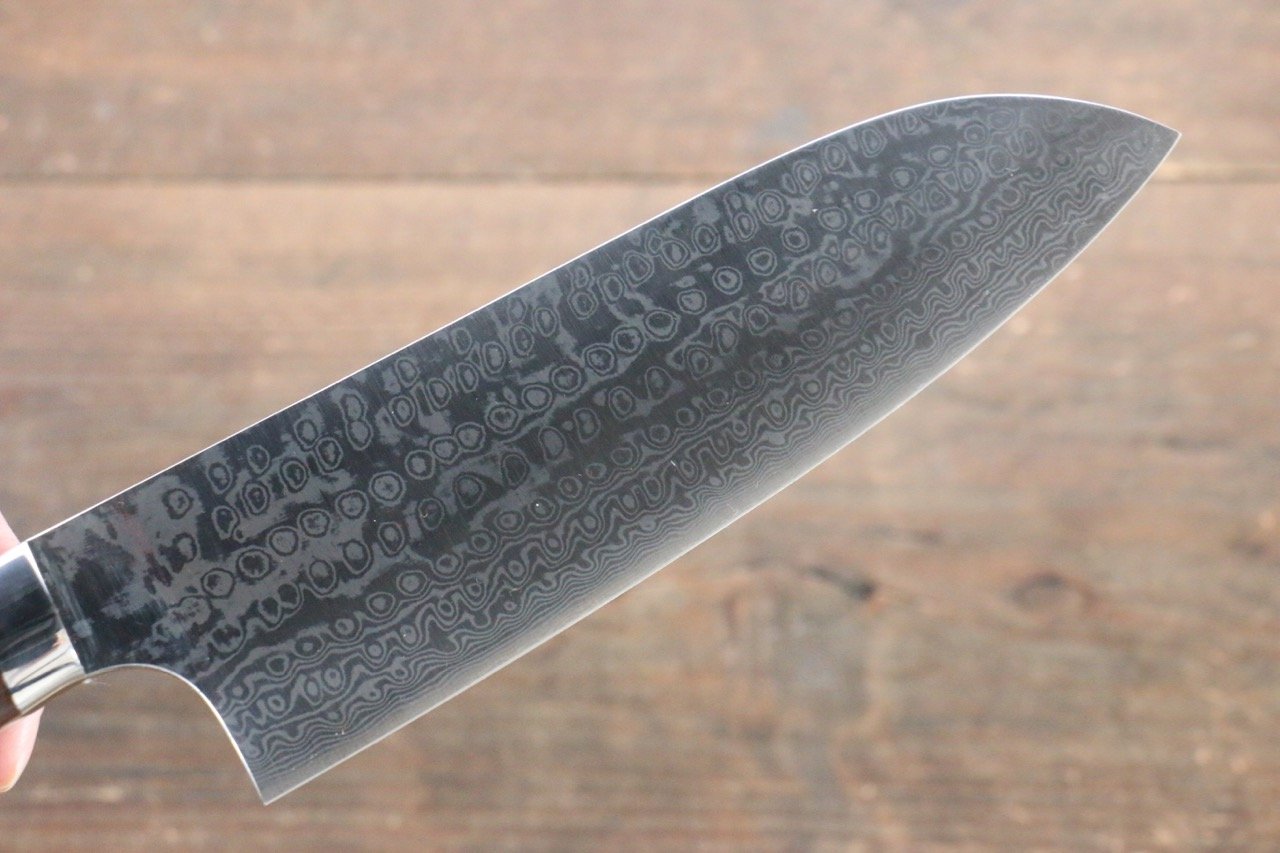 Nao Yamamoto Coreless Damascus Santoku 170mm with Ironwood Handle - Seisuke Knife