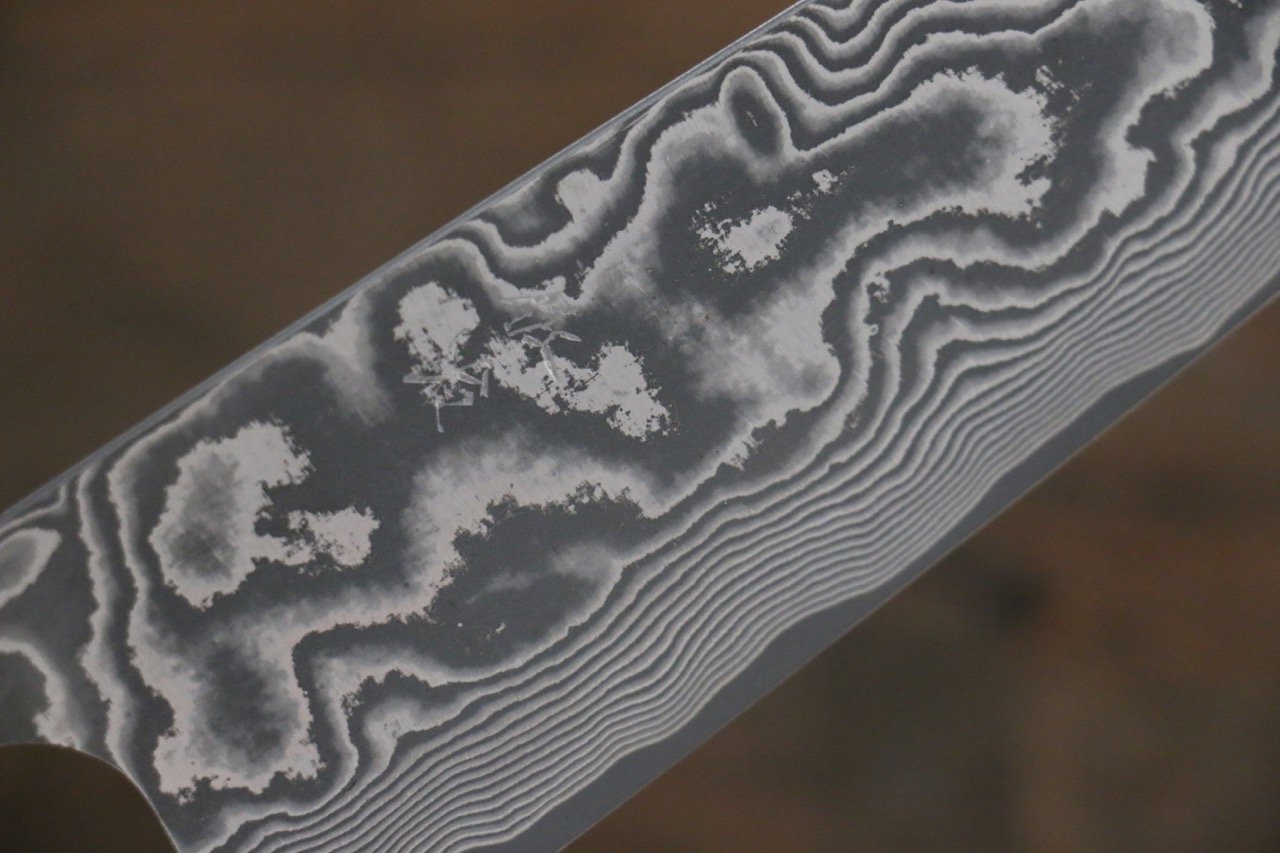 Takeshi Saji VG10 Black Damascus Santoku 165mm Shitan Handle - Seisuke Knife