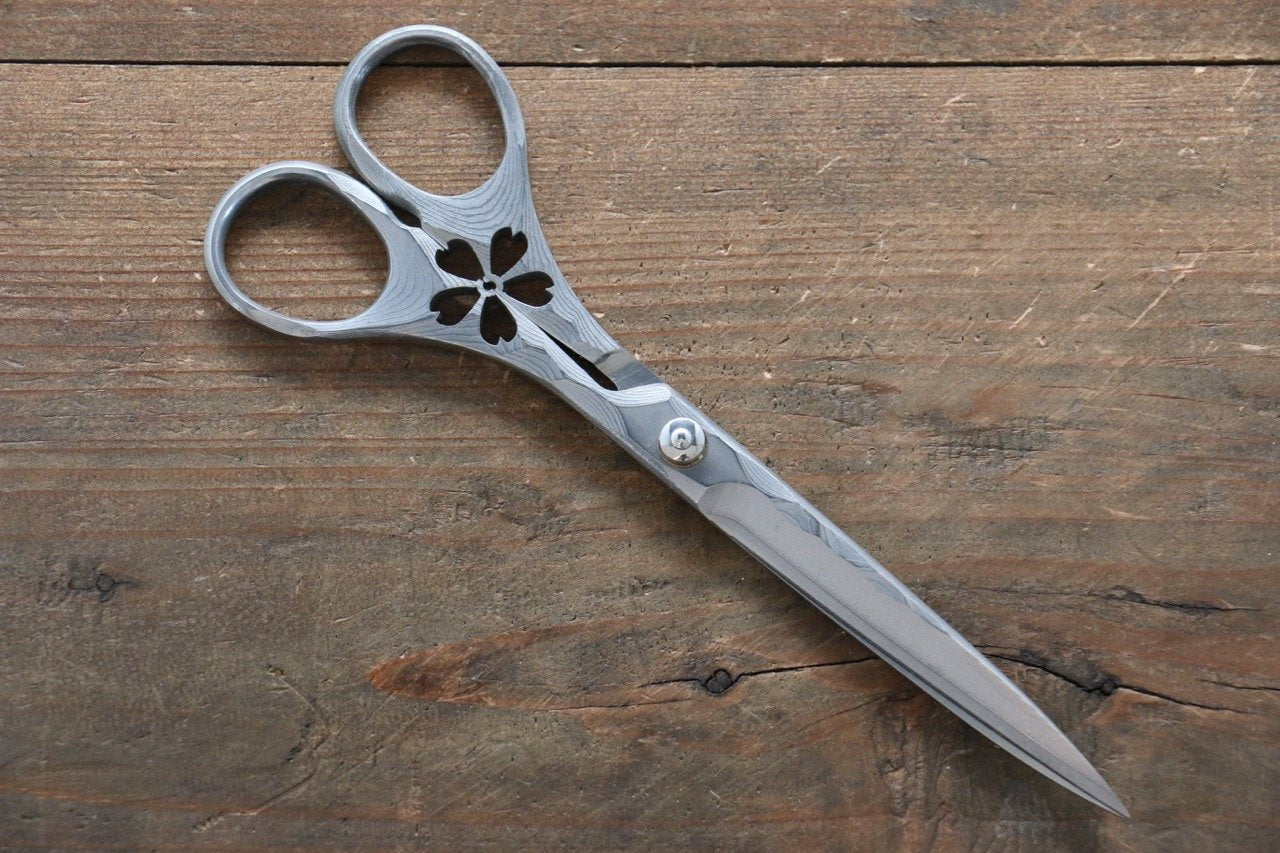 MCUSTA Cherry Blossom Damascus Scissors - Seisuke Knife