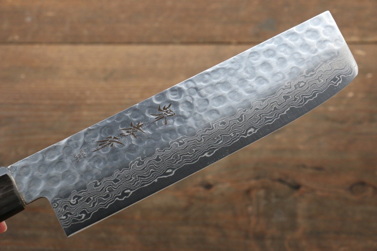 Sakai Takayuki 45 Layer Damascus AUS10 Nakiri Japanese Chef Knife 160mm with Magnolia Handle - Seisuke Knife