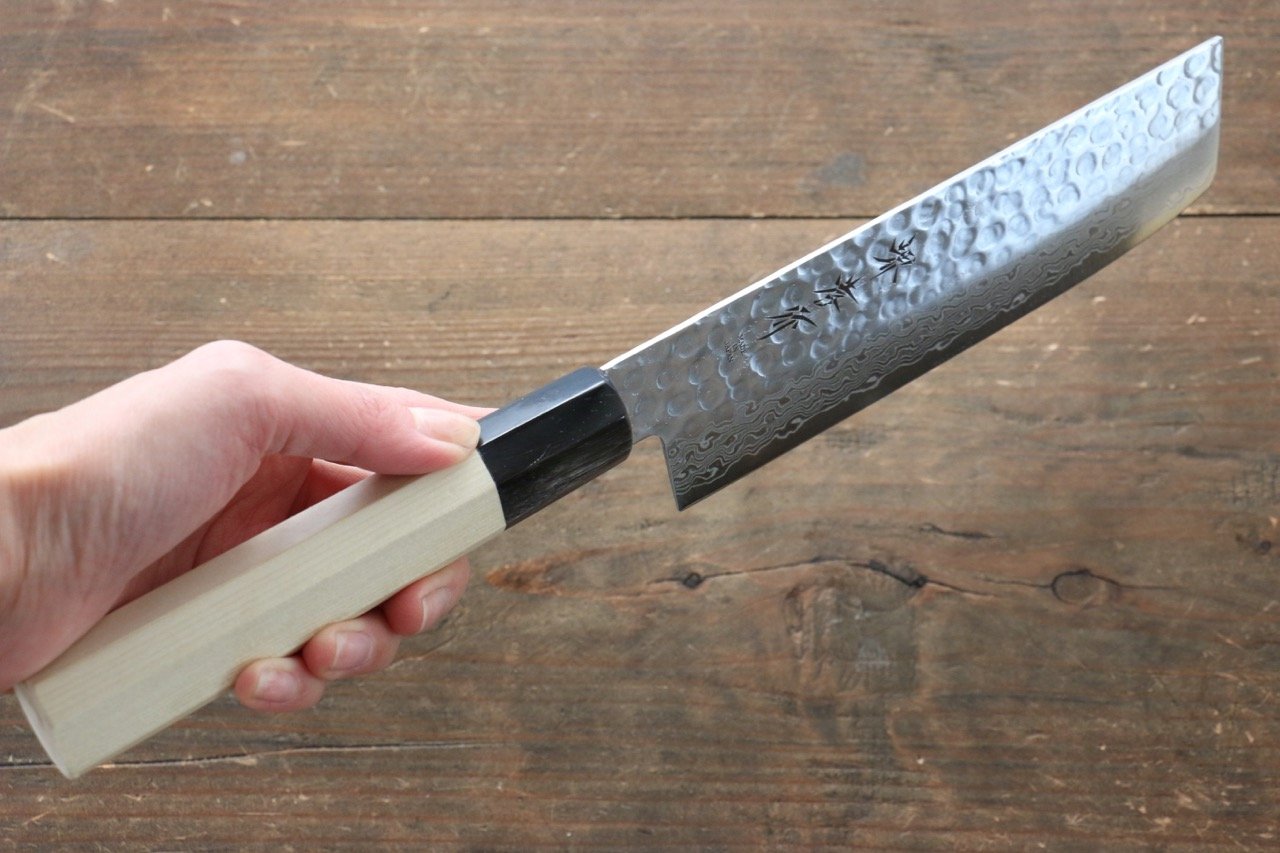 Sakai Takayuki 45 Layer Damascus AUS10 Nakiri Japanese Chef Knife 160mm with Magnolia Handle - Seisuke Knife