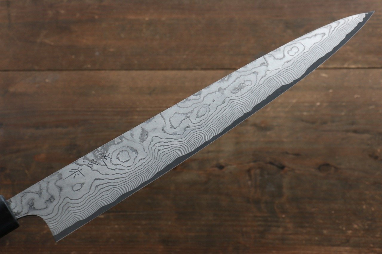 Takeshi Saji VG10 Damascus Sujihiki 270mm Cashew paint (Black) Handle - Seisuke Knife