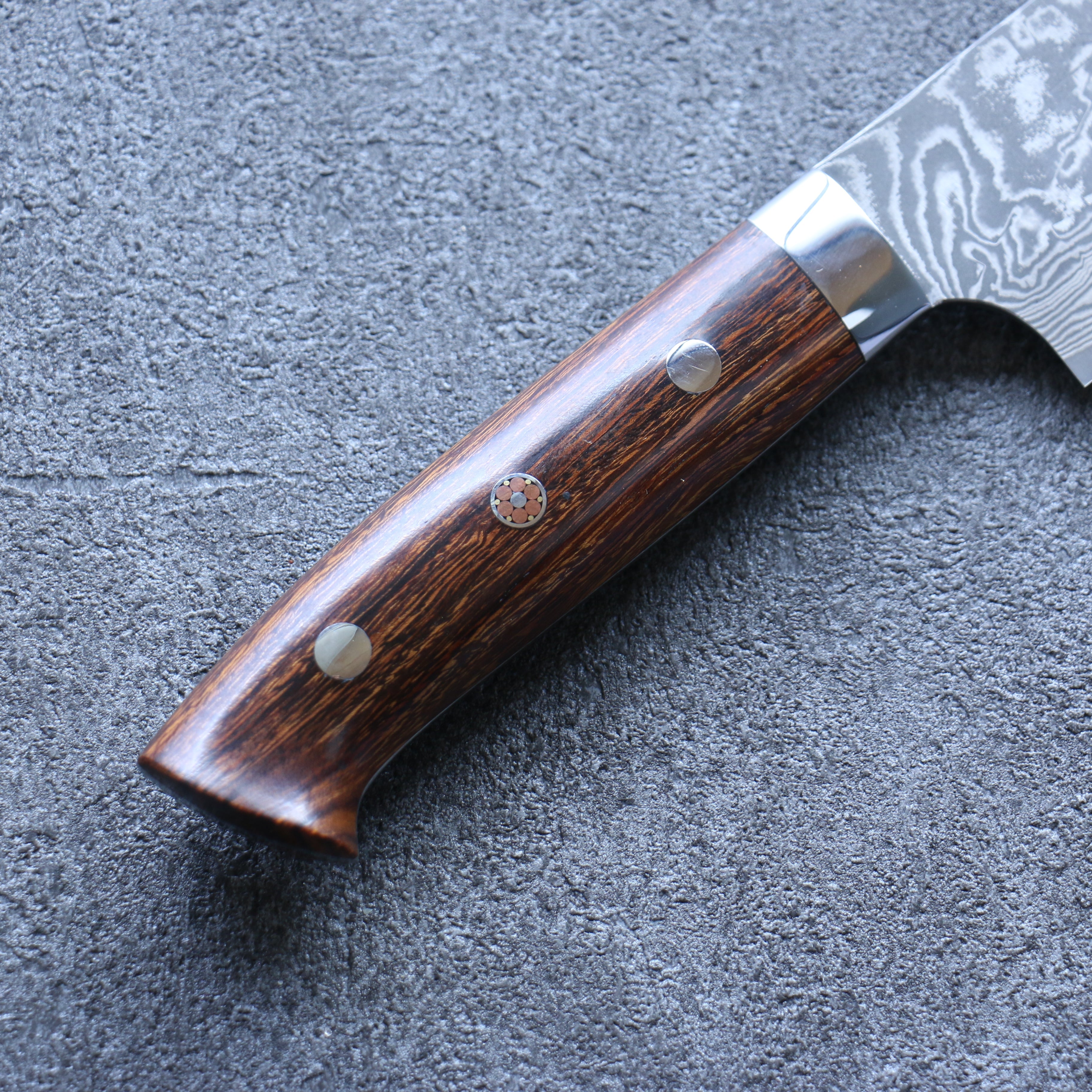 Takeshi Saji SG2 Black Damascus Gyuto 180mm Ironwood Handle - Seisuke Knife