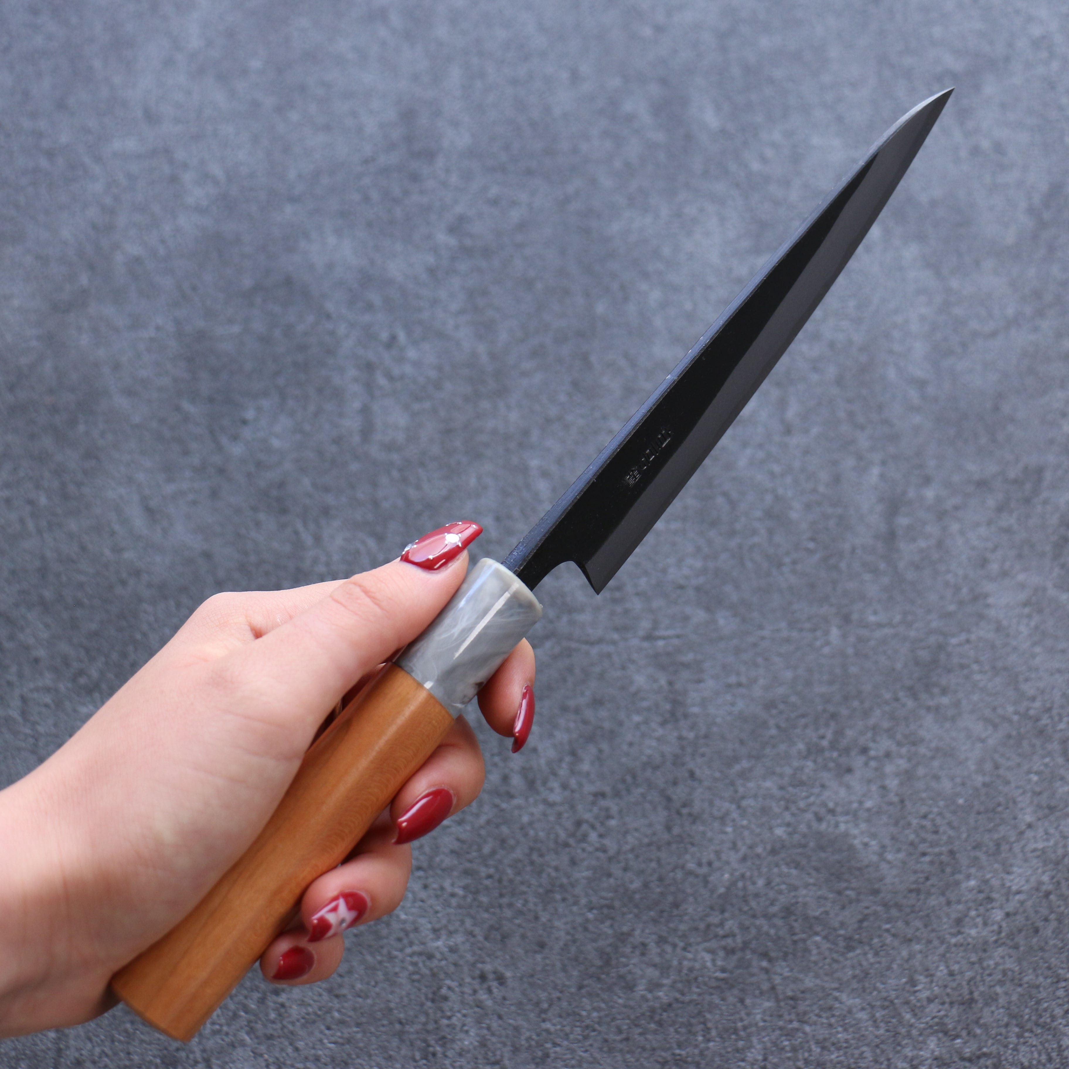 Nao Yamamoto White Steel No.2 Kurouchi Petty-Utility 135mm Cherry Wood Handle - Seisuke Knife