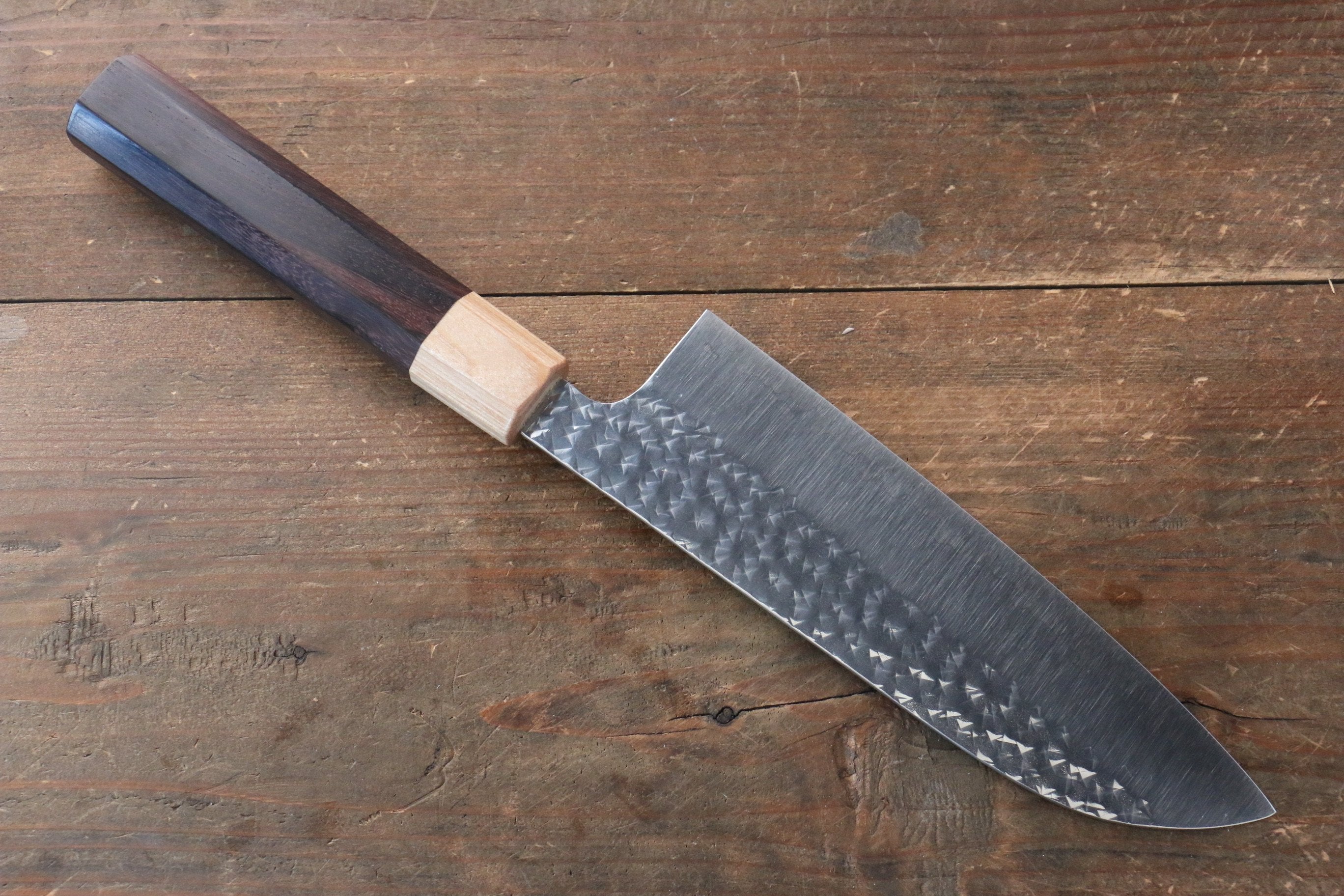 Yu Kurosaki Senko SG2 Hammered Santoku 165mm Shitan Handle - Seisuke Knife