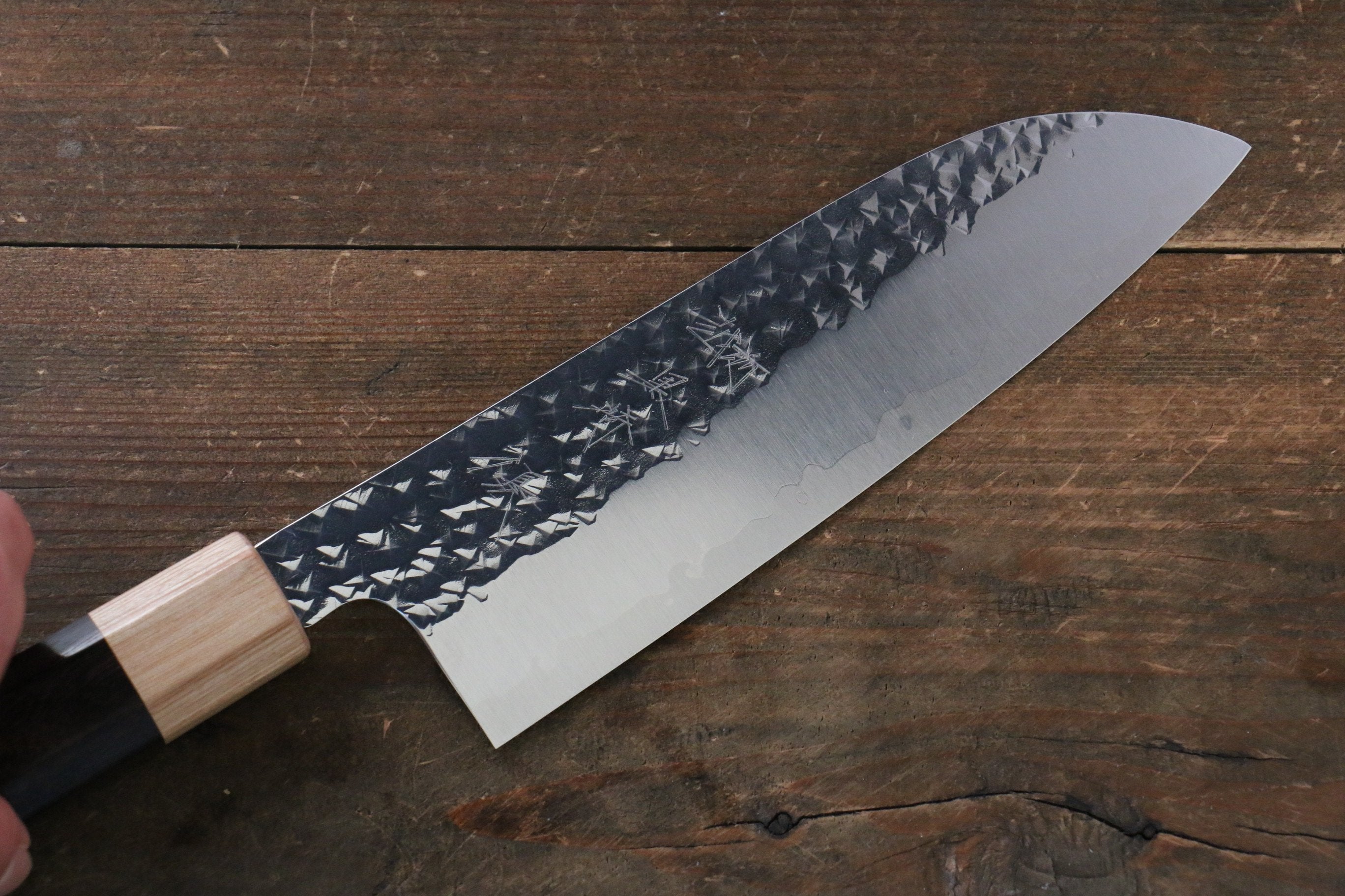 Yu Kurosaki Senko SG2 Hammered Santoku 165mm Shitan Handle - Seisuke Knife