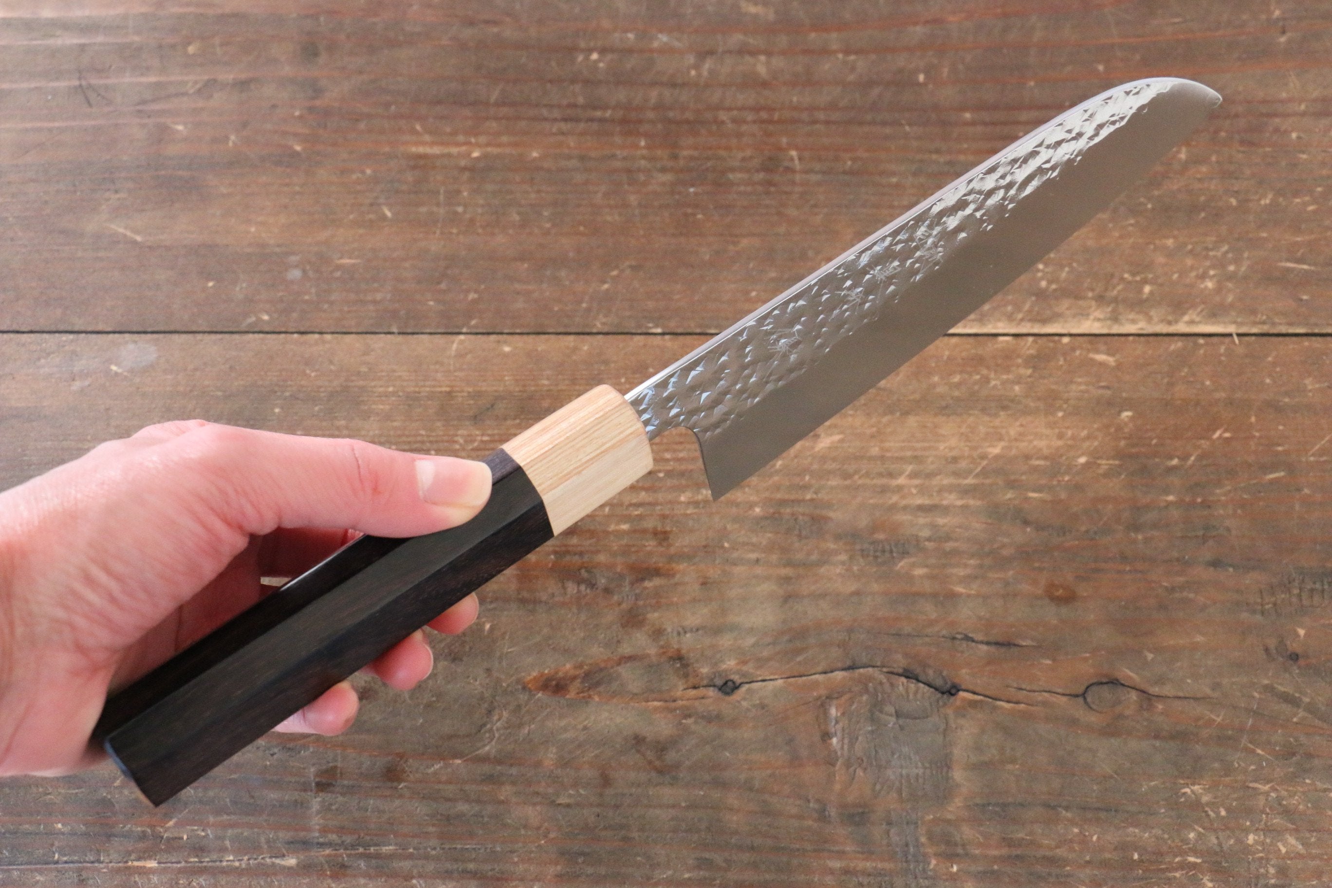 Yu Kurosaki Senko SG2 Hammered Santoku 165mm Shitan Handle - Seisuke Knife