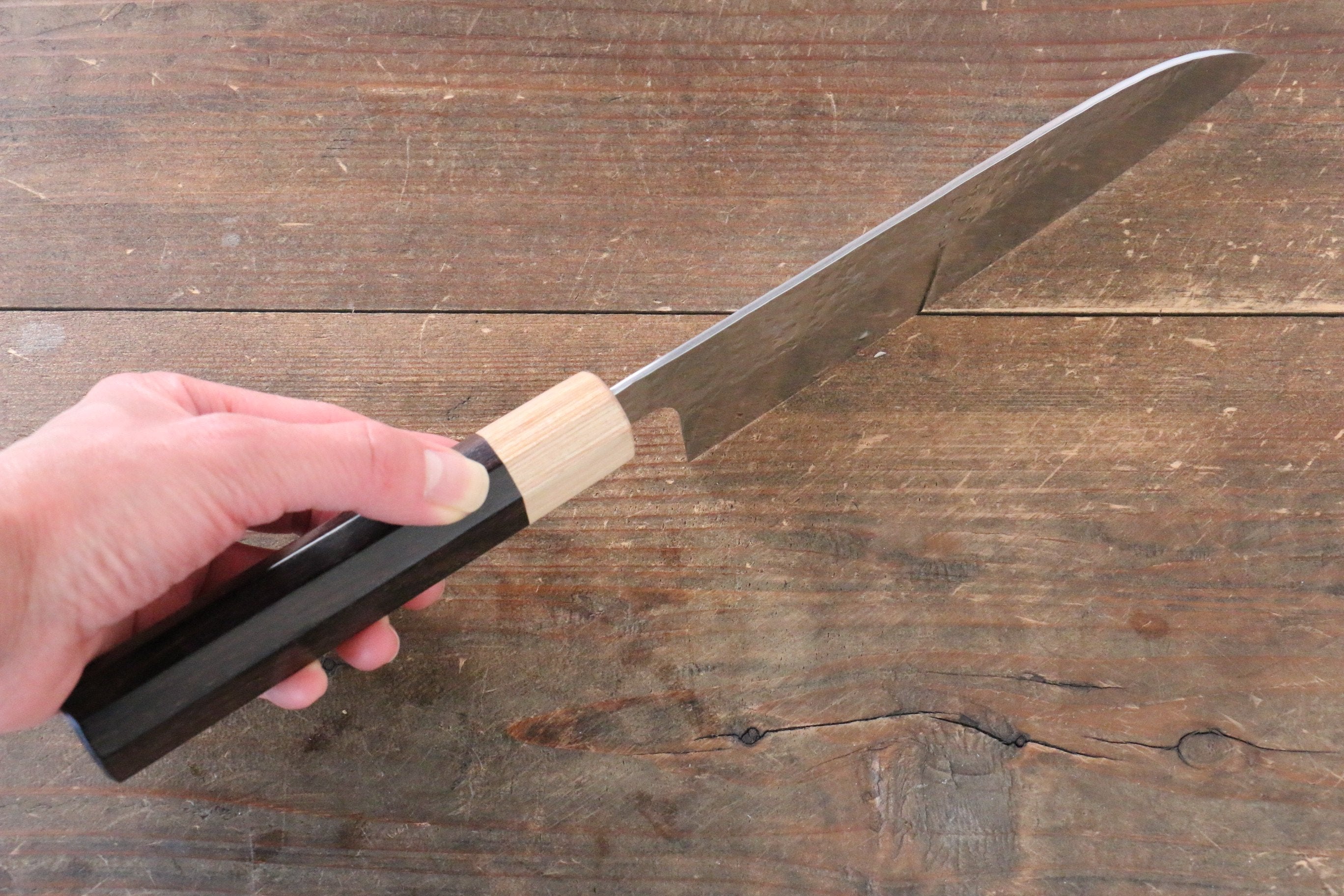 Yu Kurosaki Senko SG2 Hammered Santoku 165mm Shitan Handle - Seisuke Knife