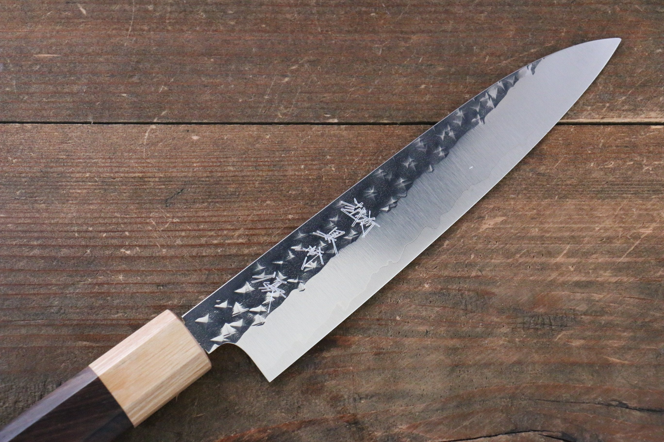Yu Kurosaki Senko SG2 Hammered Petty-Utility 150mm with Shitan Handle (Blonde Ferrule) - Seisuke Knife