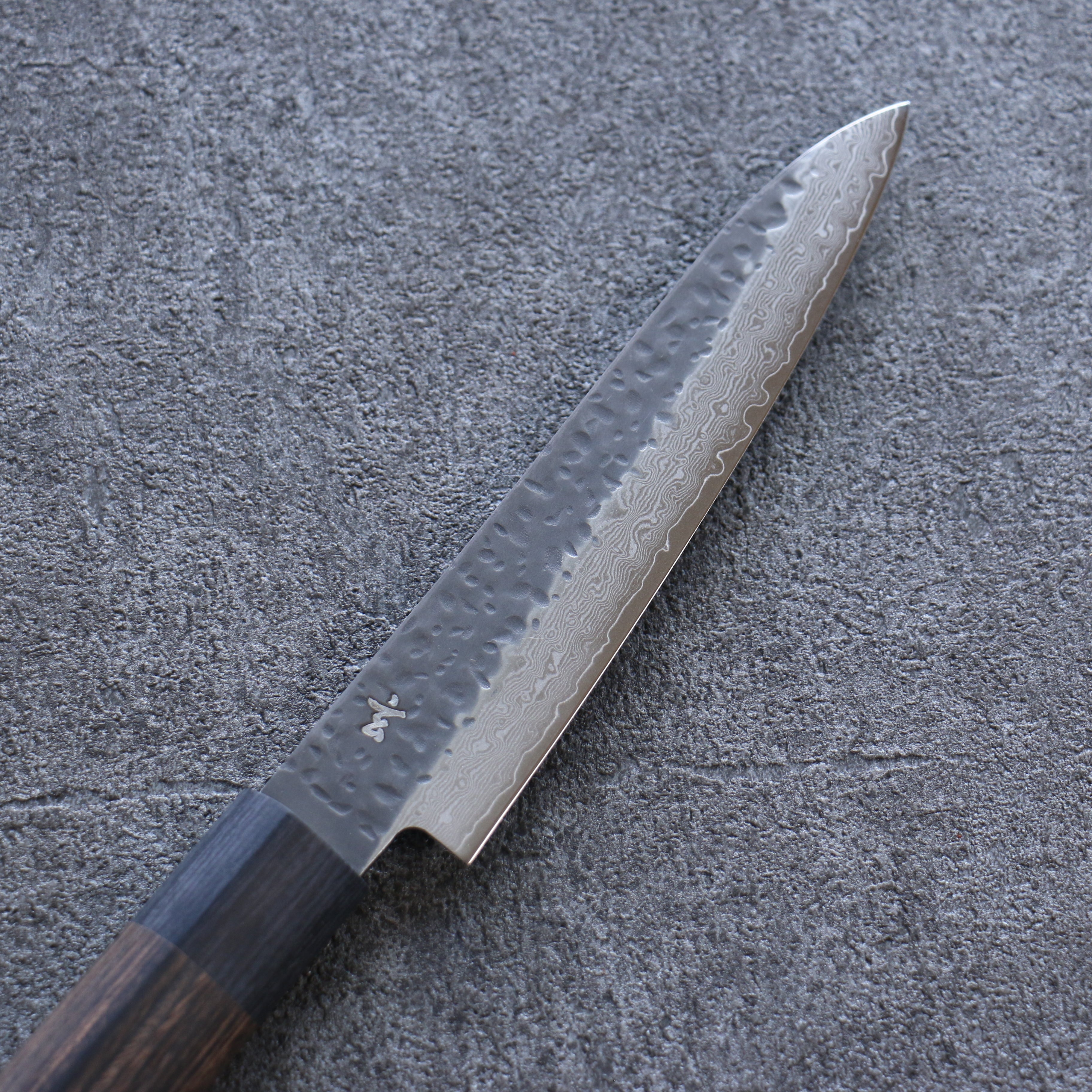 Shizu Gen VG10 Hammered Kurouchi Petty-Utility 130mm Brown Pakkawood Handle - Seisuke Knife