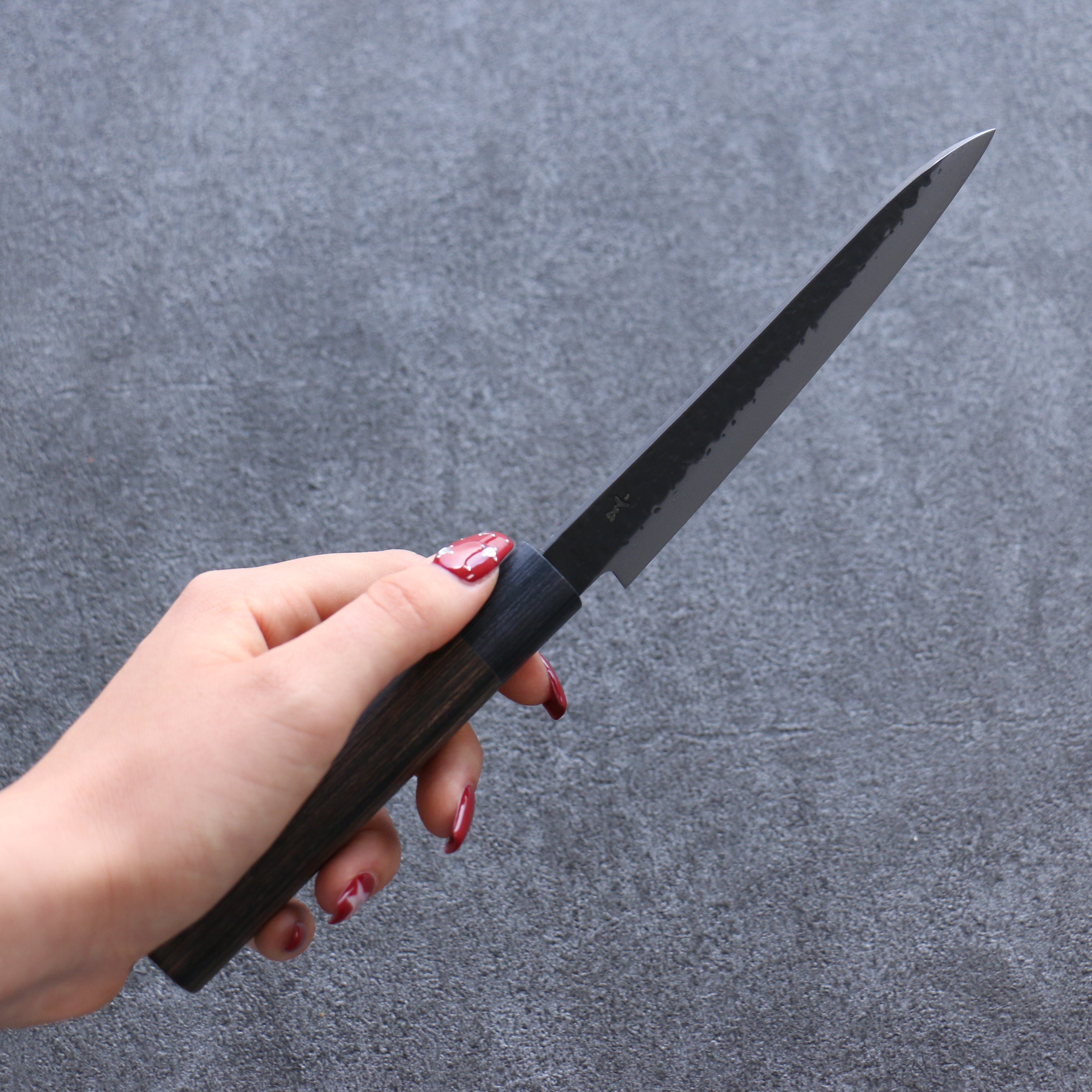 Shizu Gen VG10 Hammered Kurouchi Petty-Utility 130mm Brown Pakkawood Handle - Seisuke Knife