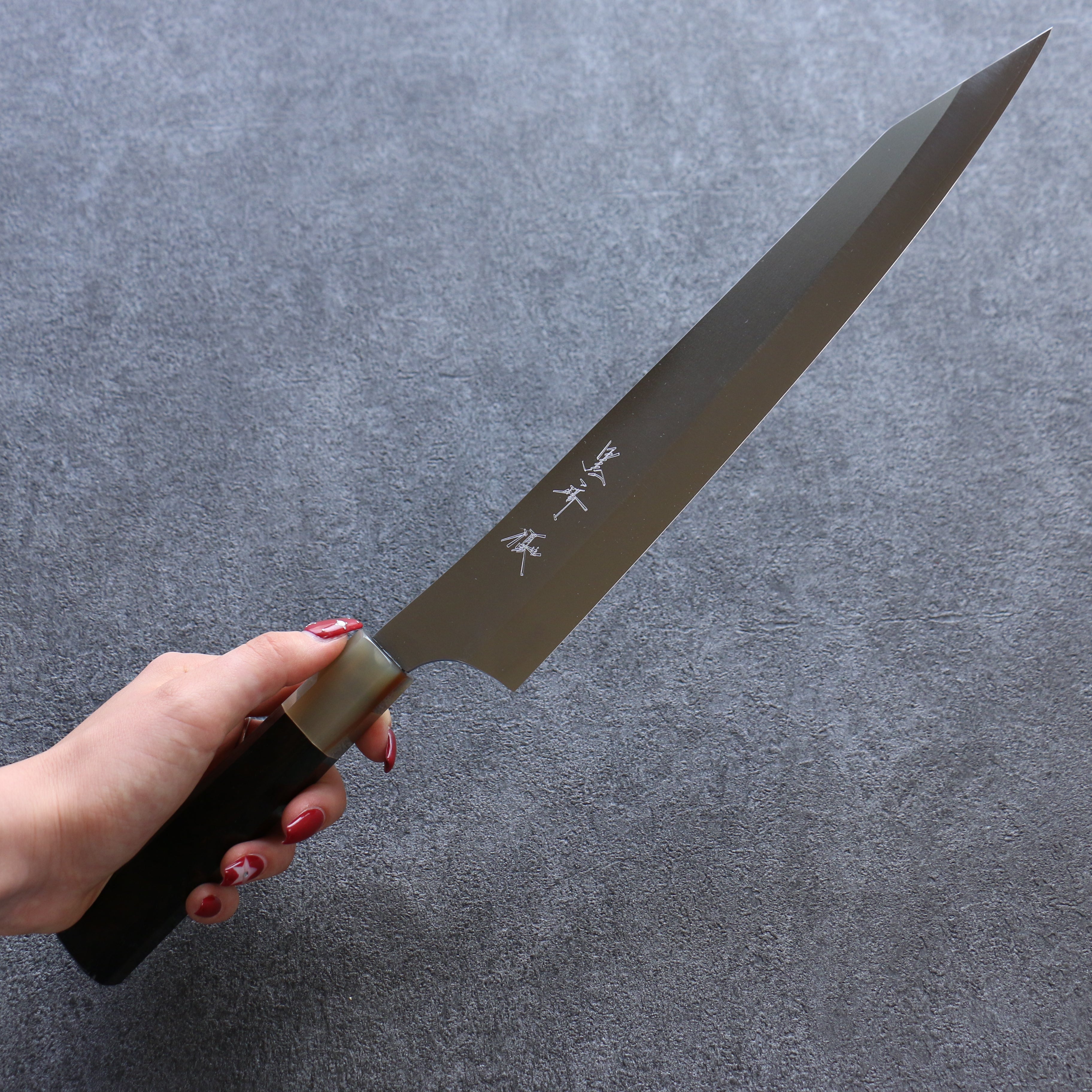Yu Kurosaki New Gekko VG-XEOS Sujihiki 270mm Ebony Wood (ferrule: White Water Buffalo Horn) Handle - Seisuke Knife