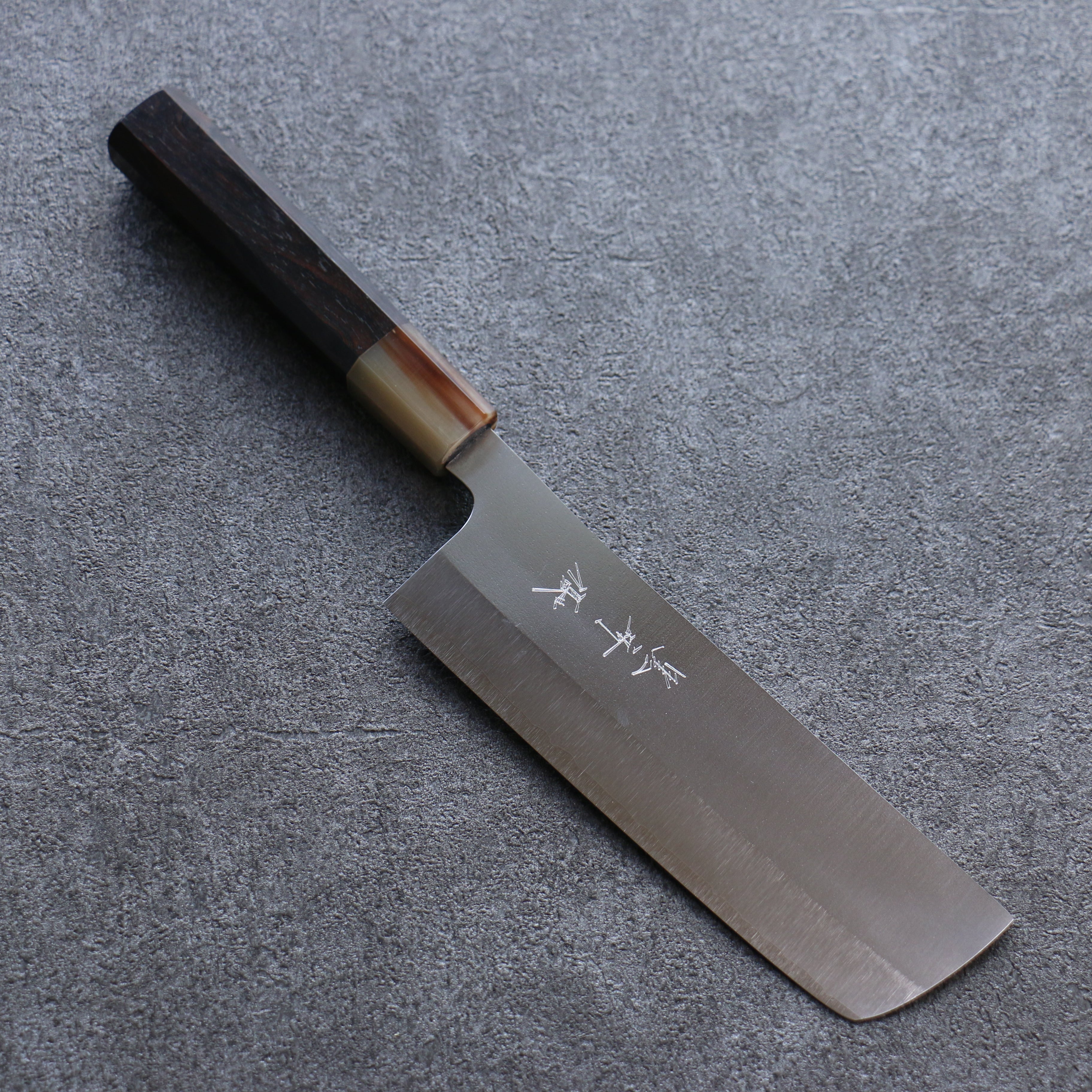 Yu Kurosaki New Gekko VG-XEOS Nakiri 165mm Ebony Wood (ferrule: White Water Buffalo Horn) Handle - Seisuke Knife