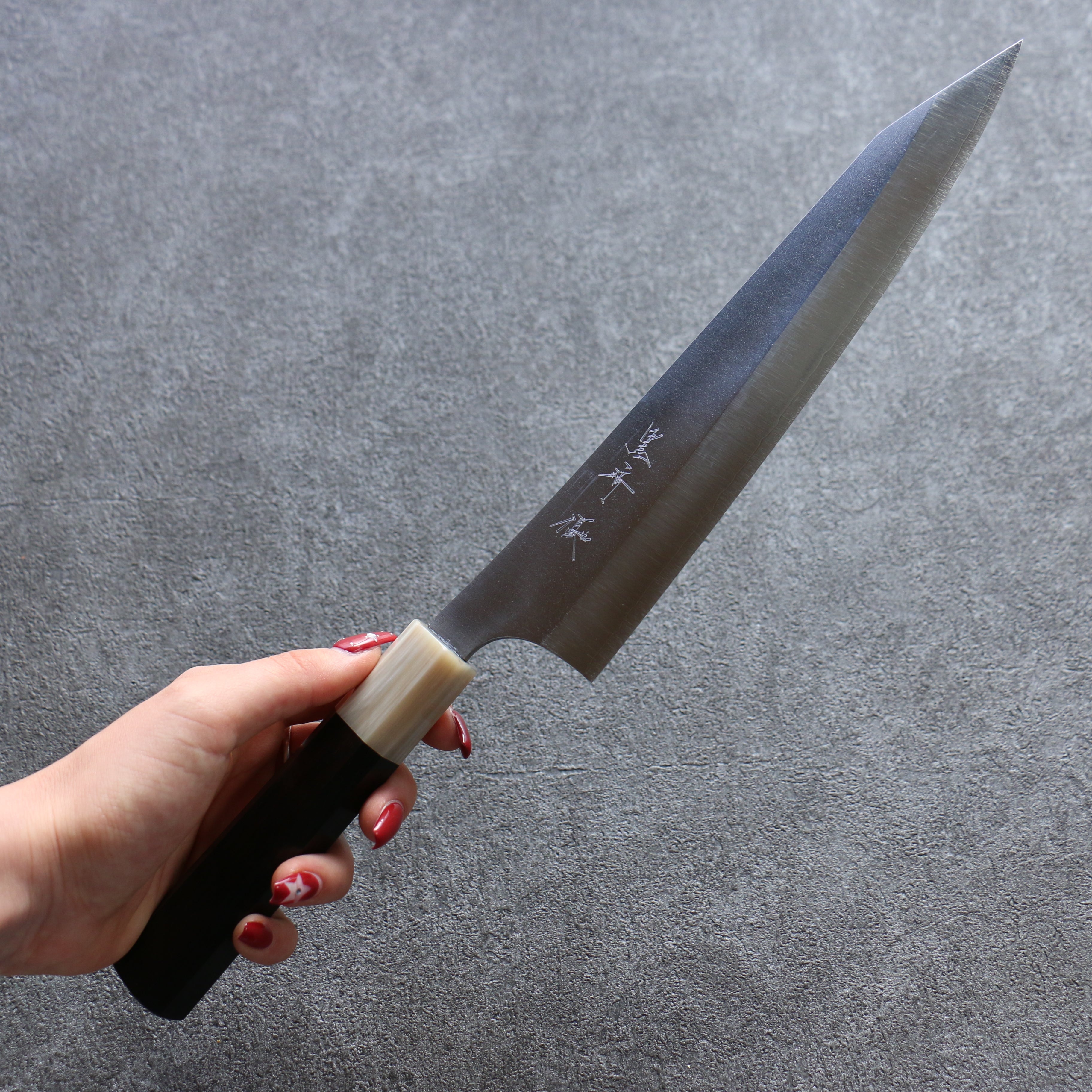 Yu Kurosaki New Gekko VG-XEOS Gyuto 210mm Ebony Wood (ferrule: White Water Buffalo Horn) Handle - Seisuke Knife