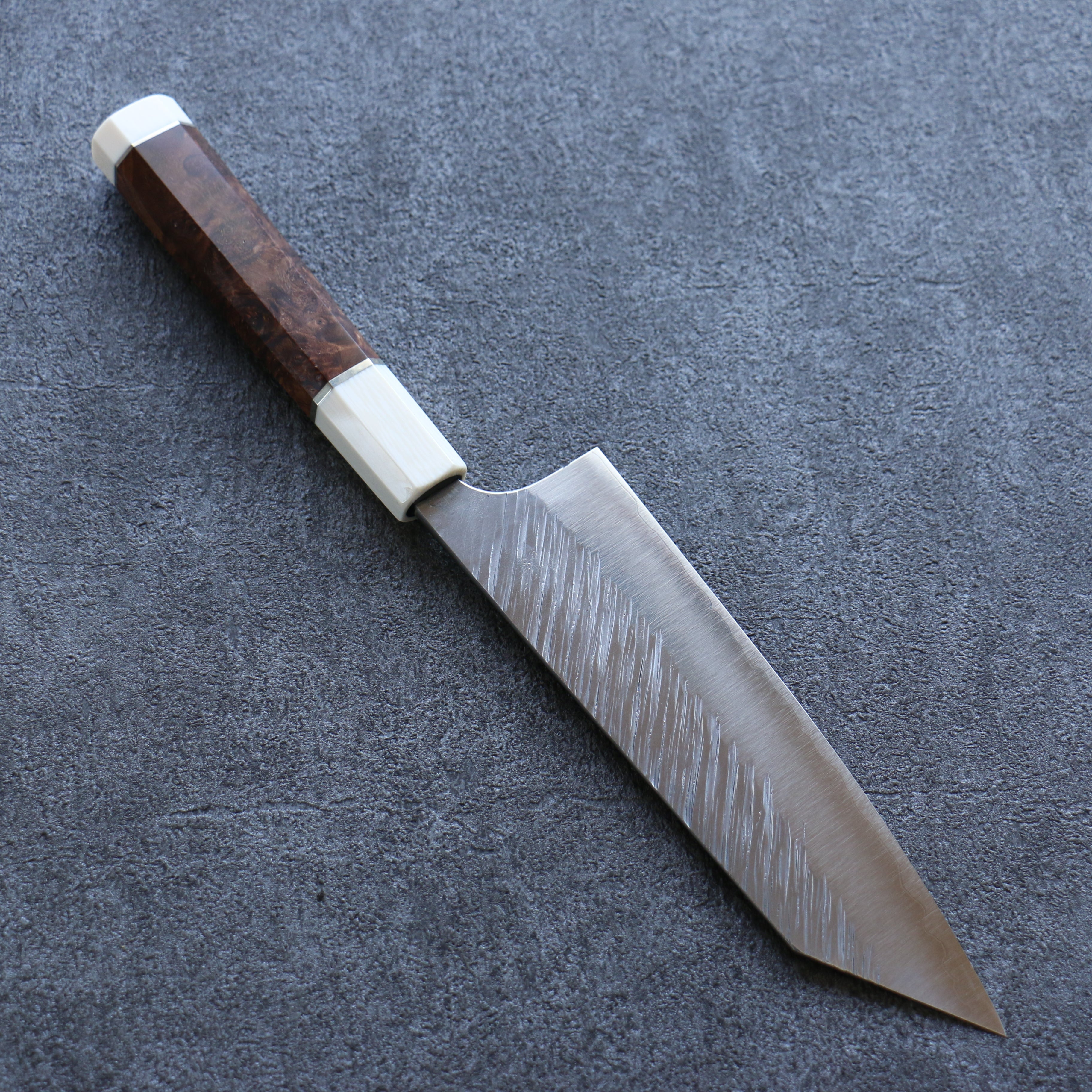 Yu Kurosaki Fujin SG2 Hammered Bunka 165mm Stabilized Birch Burl Handle - Seisuke Knife