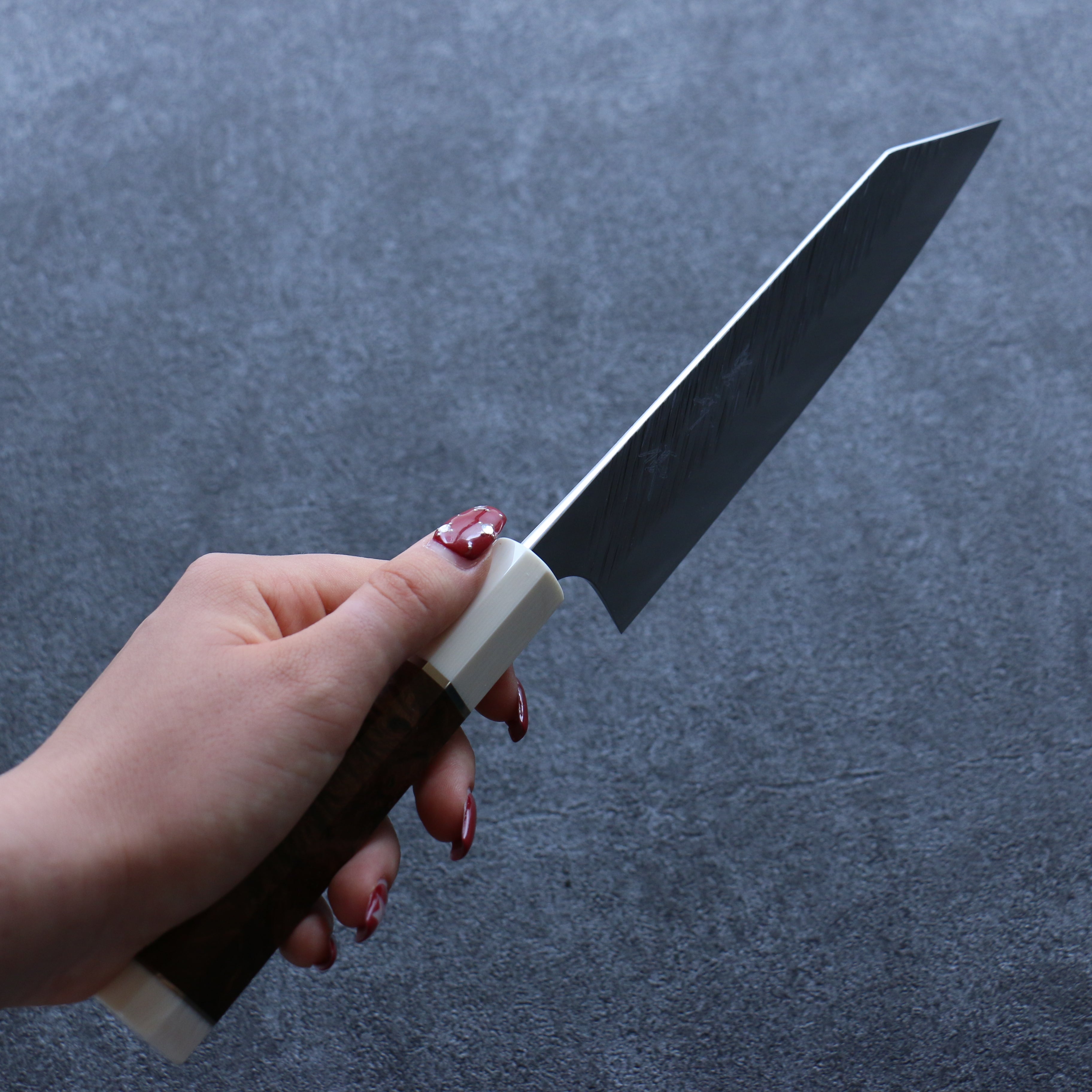 Yu Kurosaki Fujin SG2 Hammered Bunka 165mm Stabilized Birch Burl Handle - Seisuke Knife