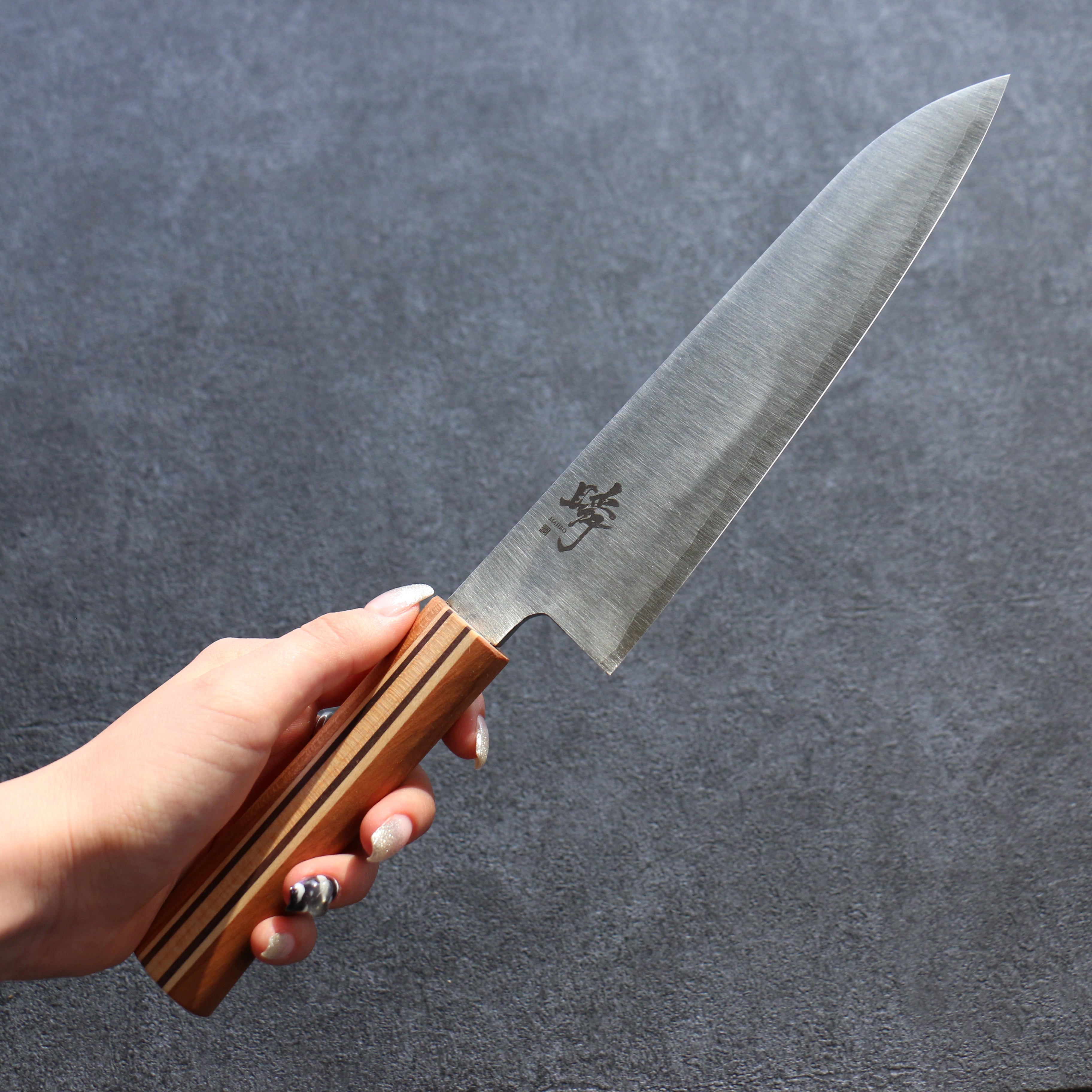 Shigeki Tanaka Majiro Silver Steel No.3 Gyuto 190mm Maple, Cherry, Walnut Handle - Seisuke Knife