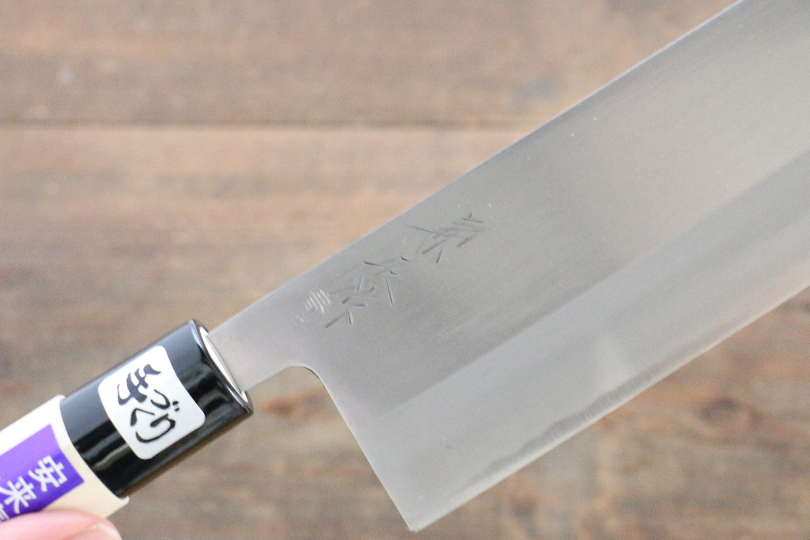Kanetsune Blue Steel No.2 Migaki Finished Nakiri 165mm Magnolia Handle - Seisuke Knife