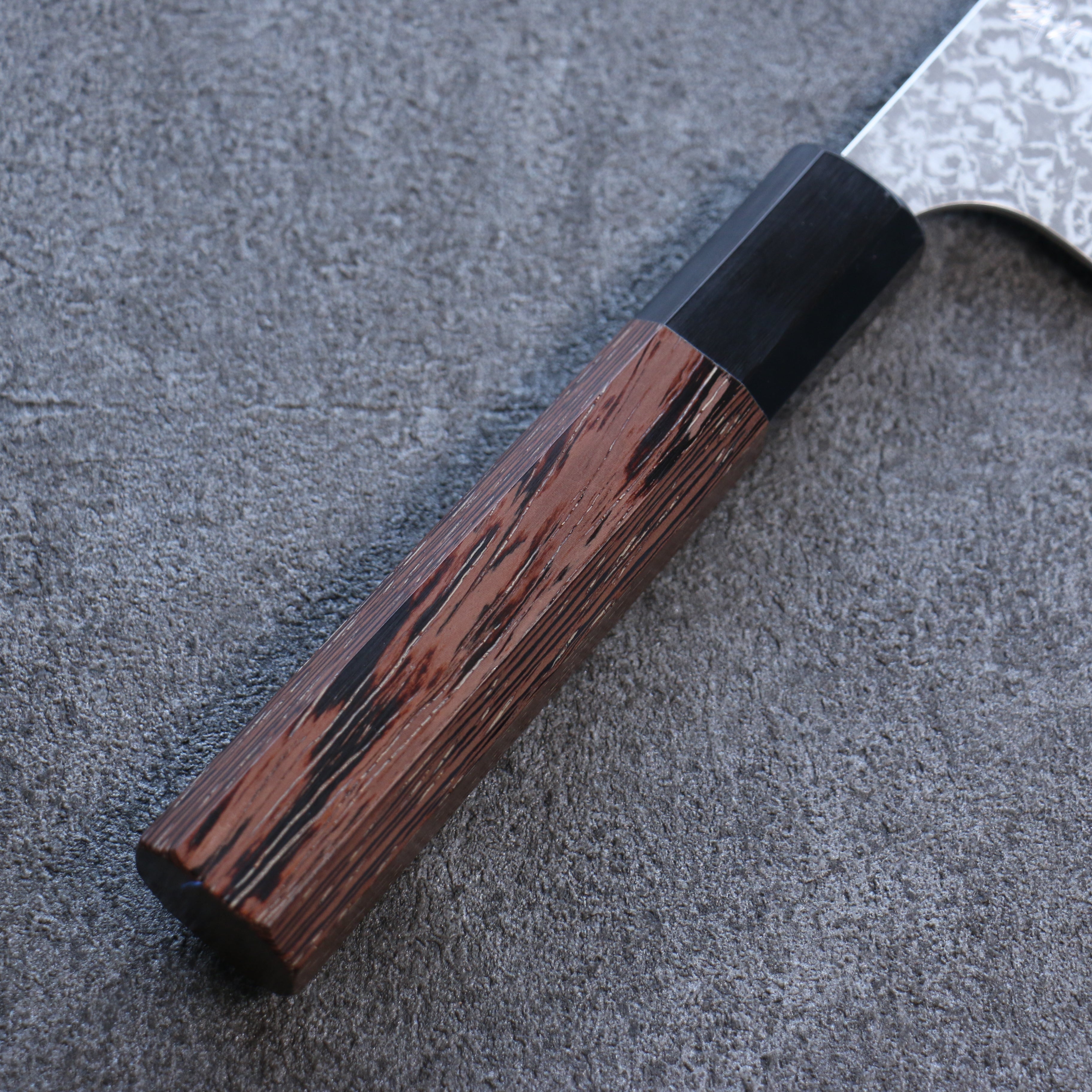 Yoshimi Kato VG10 Black Damascus Nakiri 165mm Wenge Handle - Seisuke Knife