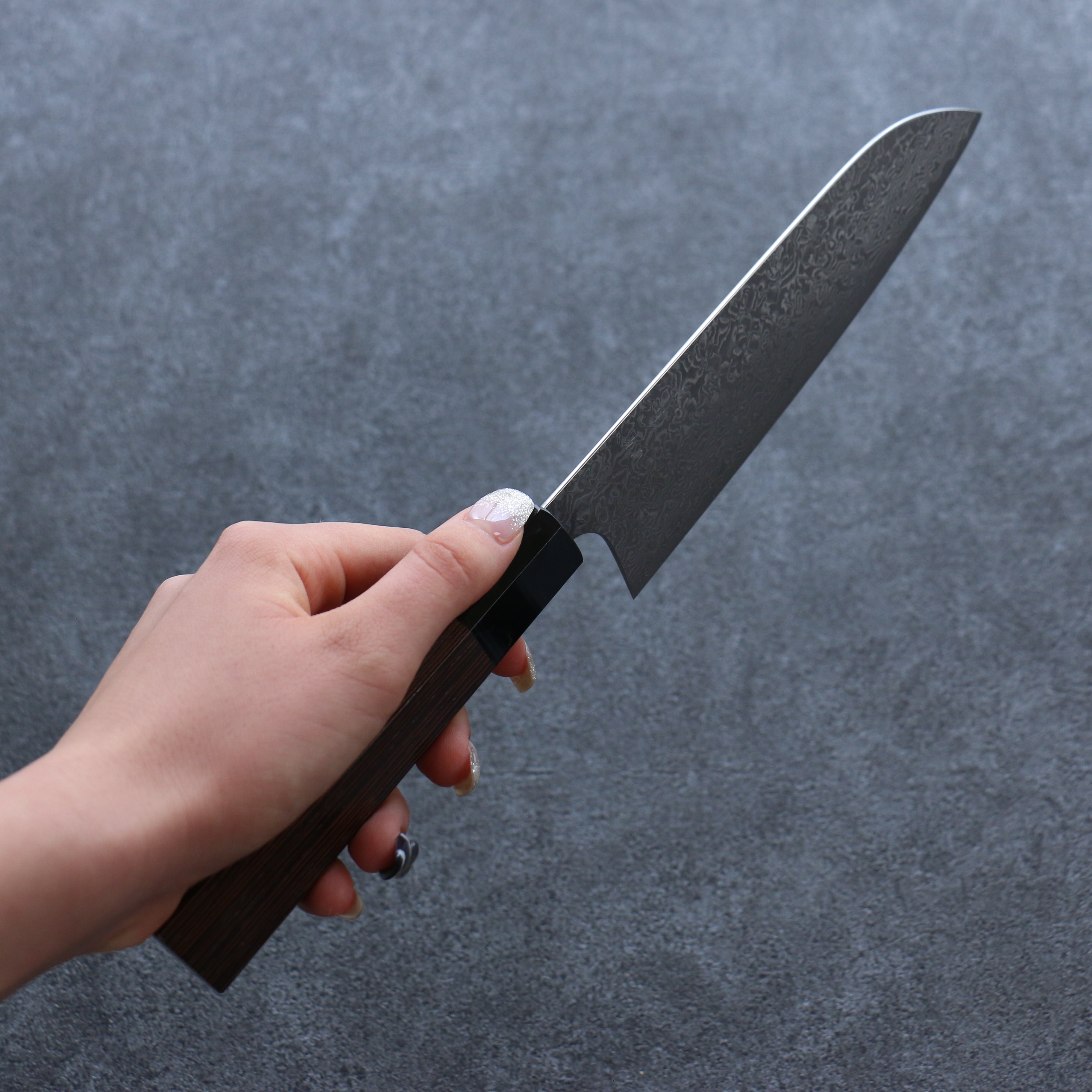 Yoshimi Kato VG10 Damascus Santoku 170mm Wenge Handle - Seisuke Knife