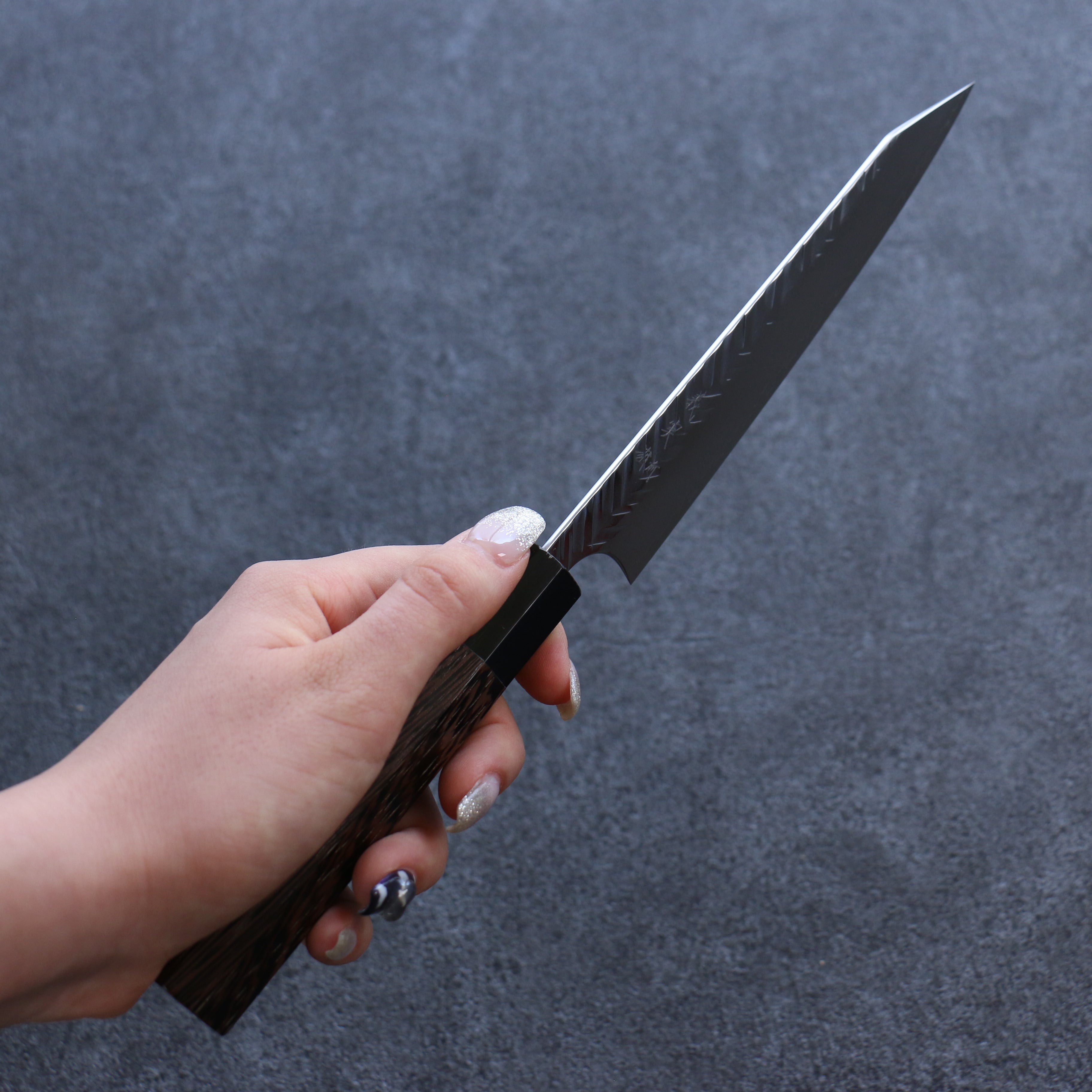 Yoshimi Kato SG2 Hammered ( V ) Kiritsuke Petty-Utility 150mm Wenge Handle - Seisuke Knife
