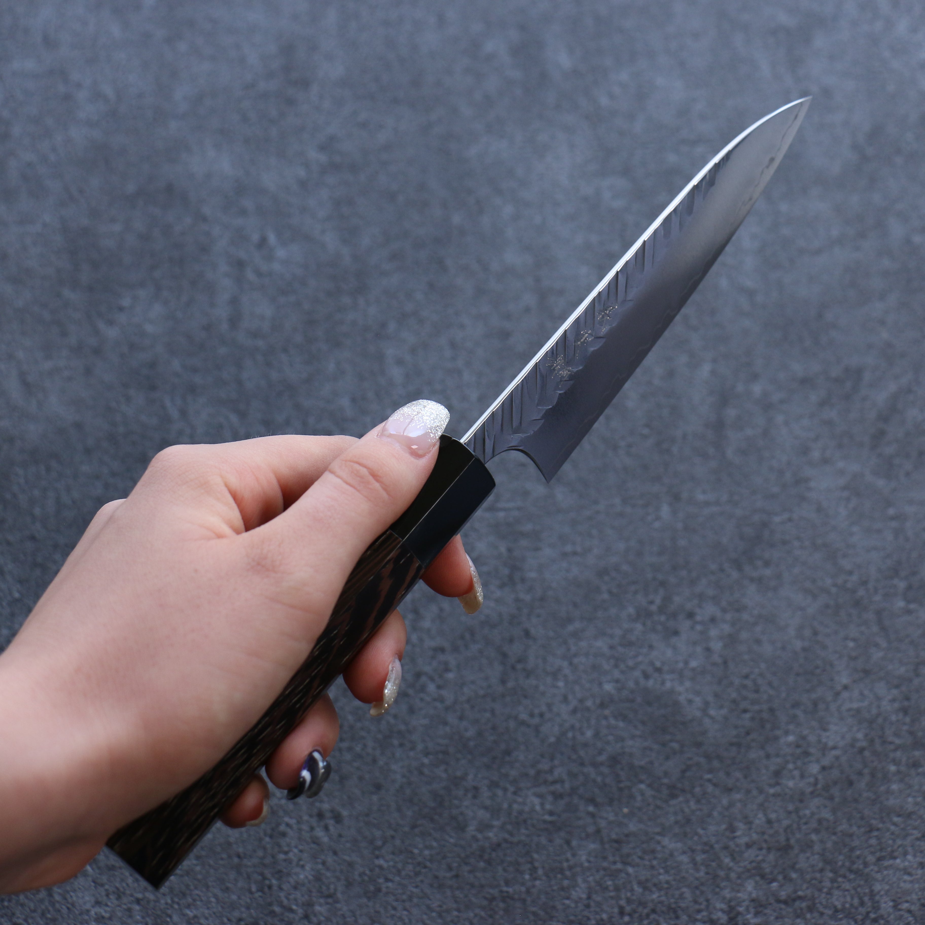 Yoshimi Kato SG2 Hammered ( V ) Petty-Utility 120mm Wenge Handle - Seisuke Knife