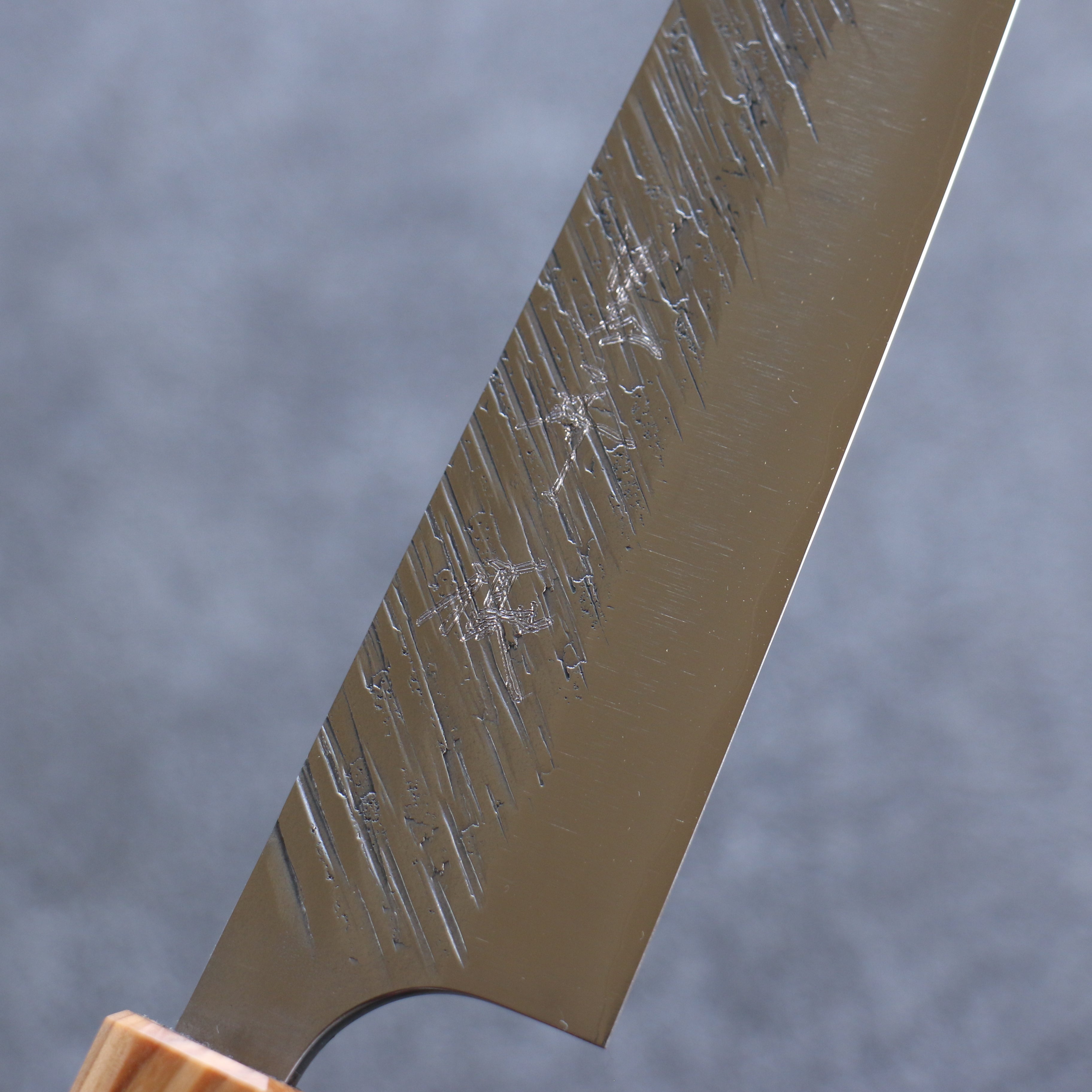 Yu Kurosaki Fujin SG2 Hammered Sujihiki 240mm Olive tree(ferrule: Turquoise) Handle - Seisuke Knife