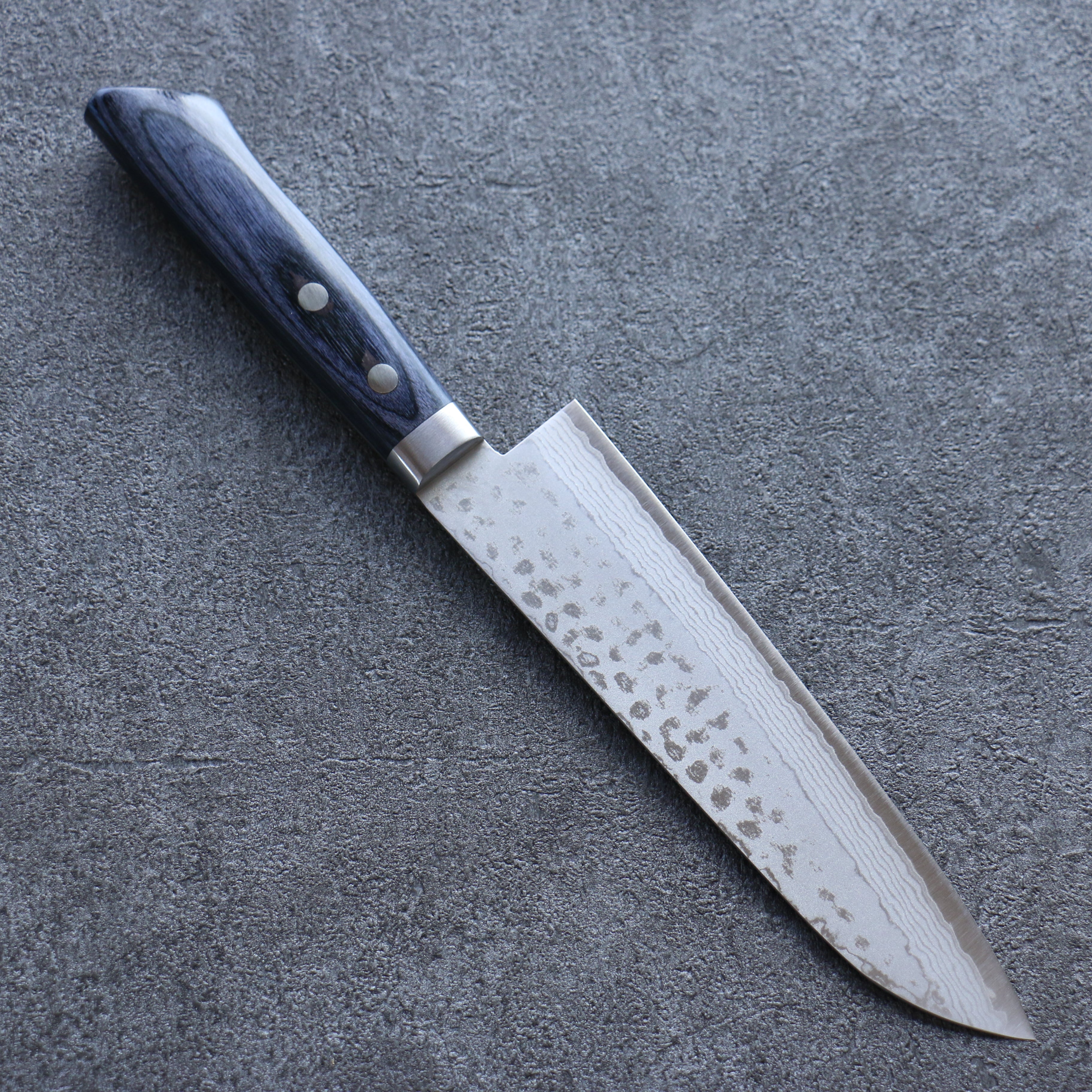 Kunihira Sairyu VG10 Damascus Gyuto 170mm Navy blue Pakka wood Handle - Seisuke Knife