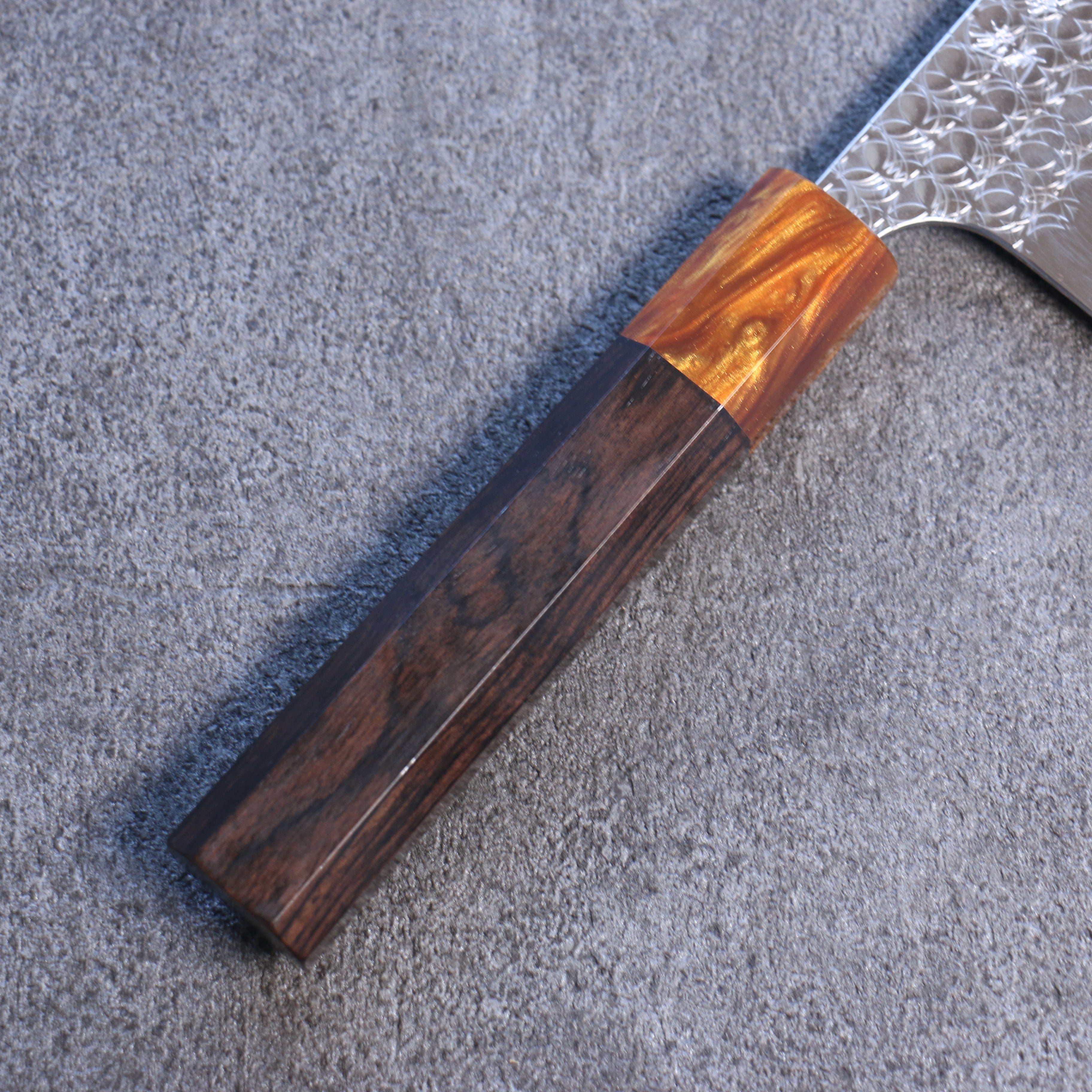 Yoshimi Kato Minamo SG2 Hammered Nakiri 165mm Ebony Wood Handle - Seisuke Knife
