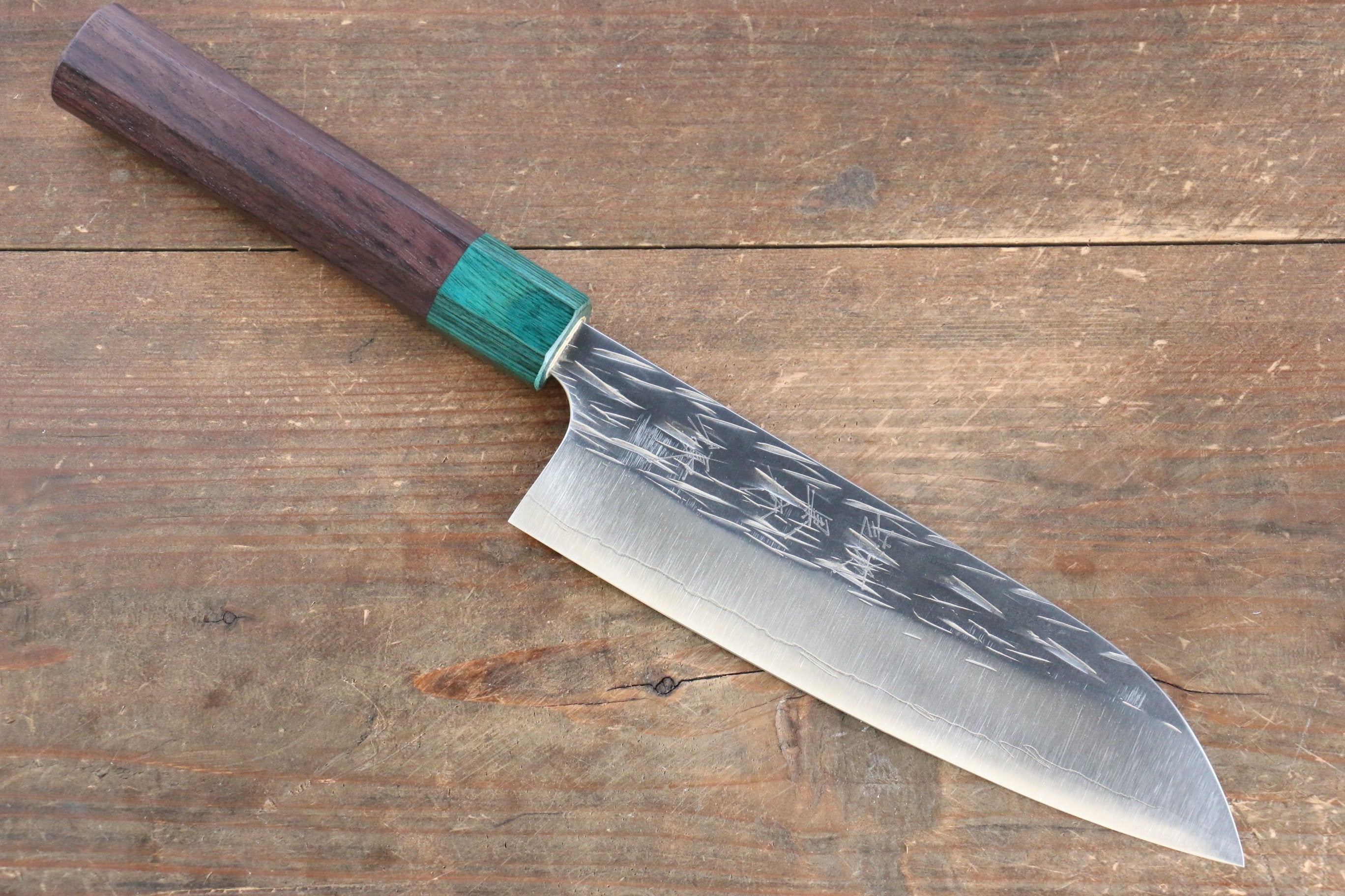 Yu Kurosaki Juhyo SG2 Hammered Santoku 165mm with Shitan Handle - Seisuke Knife