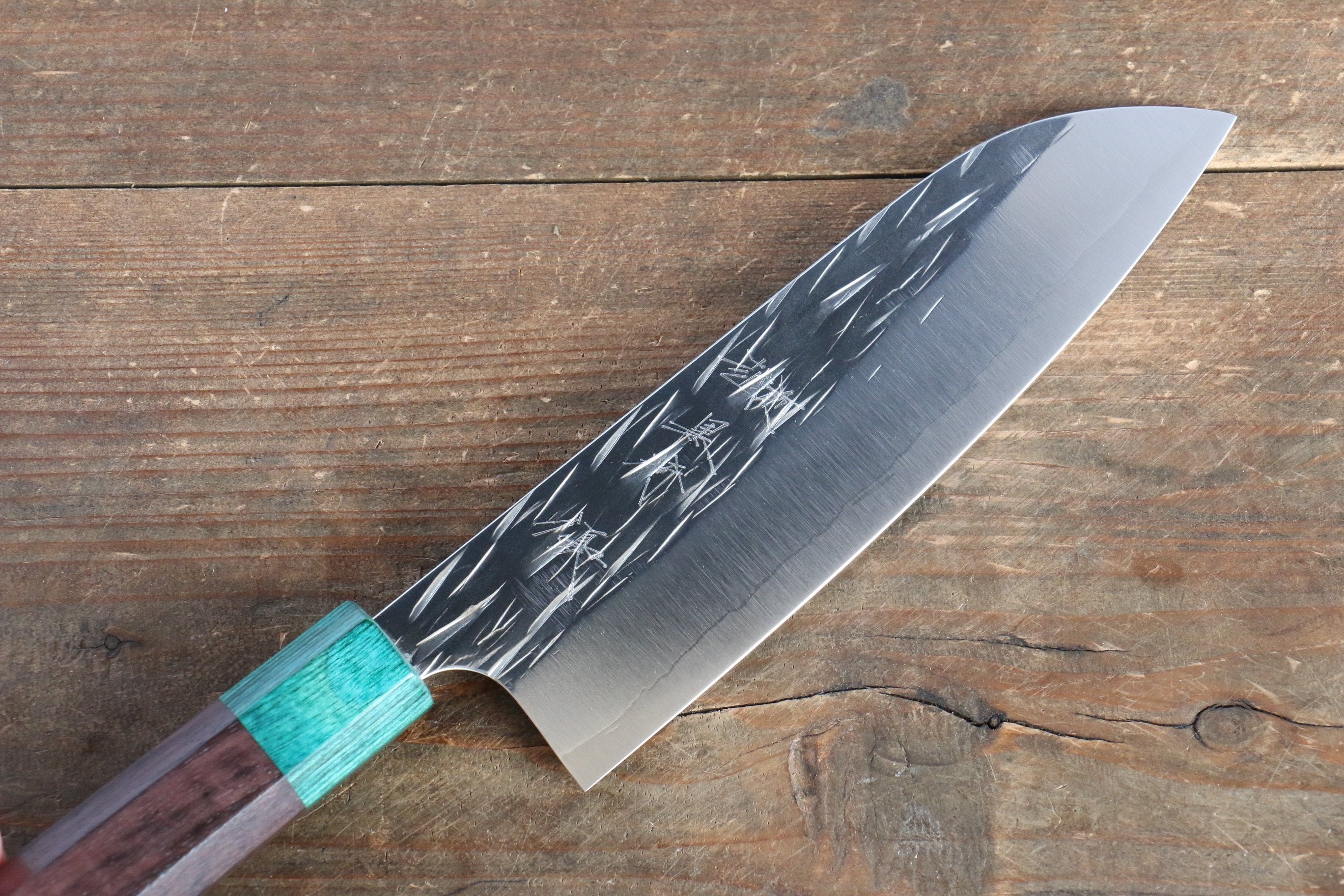 Yu Kurosaki Juhyo SG2 Hammered Santoku 165mm with Shitan Handle - Seisuke Knife