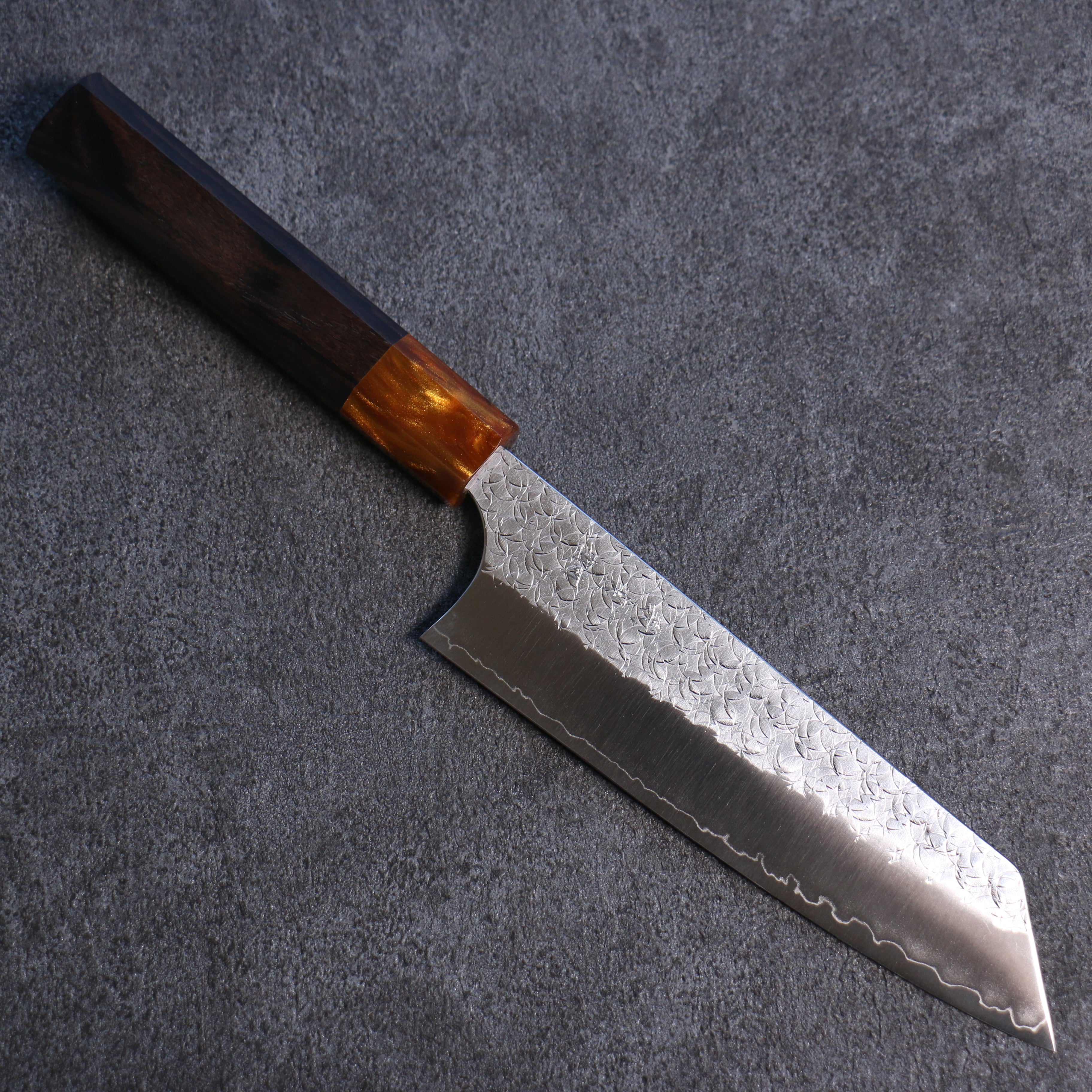 Yoshimi Kato Minamo SG2 Hammered Bunka 165mm Ebony Wood Handle - Seisuke Knife