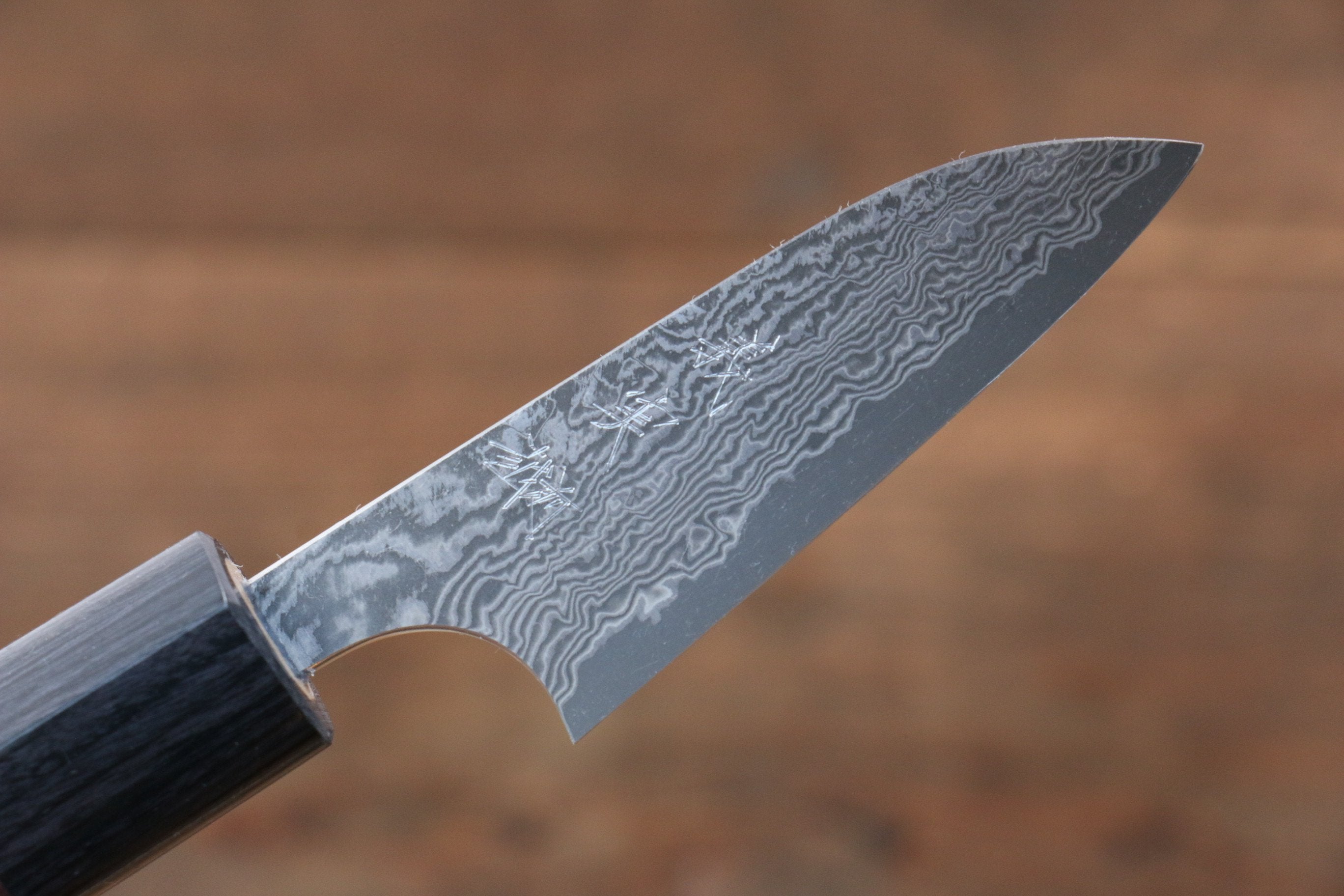 Yoshimi Kato VG10 Damascus Petty-Utility 70mm with Shitan Handle - Seisuke Knife