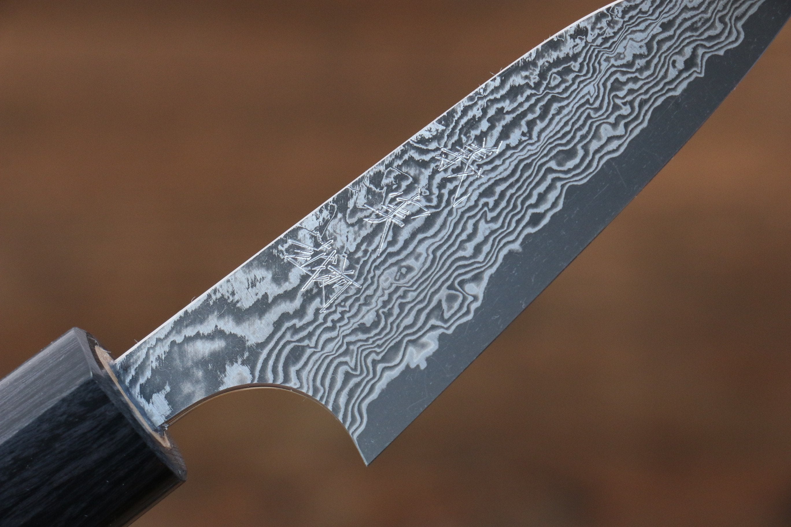 Yoshimi Kato VG10 Damascus Petty-Utility 70mm with Shitan Handle - Seisuke Knife