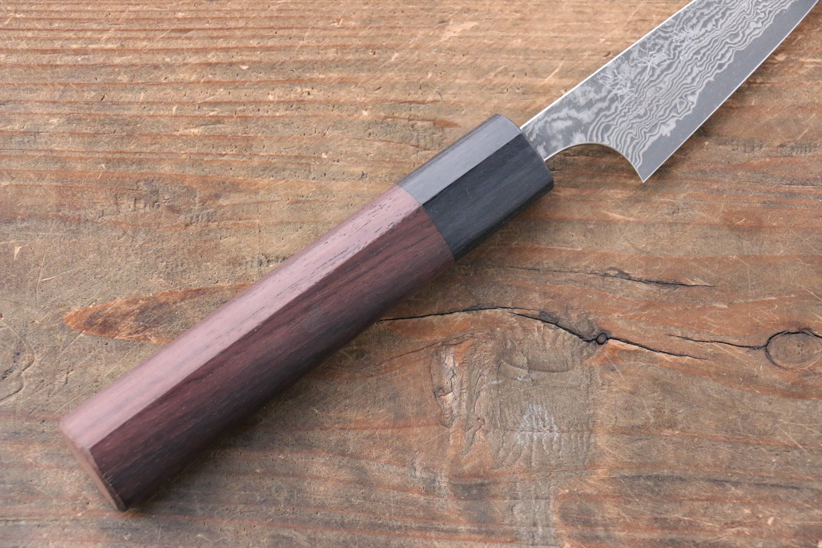 Yoshimi Kato VG10 Damascus Petty-Utility 70mm with Shitan Handle - Seisuke Knife