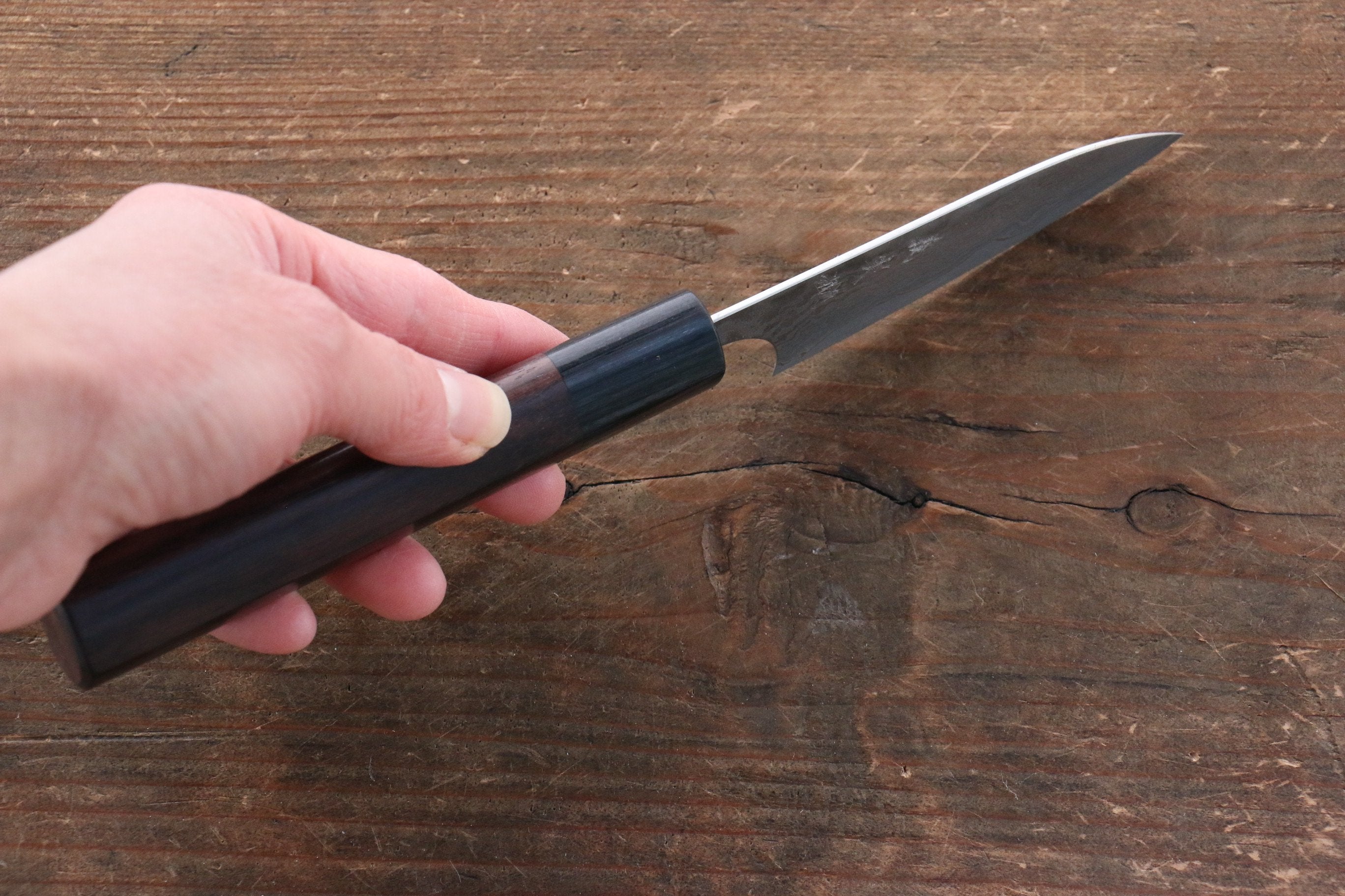 Yoshimi Kato VG10 8 Layer Damascus Petty-Utility 75mm with Shitan Handle - Seisuke Knife