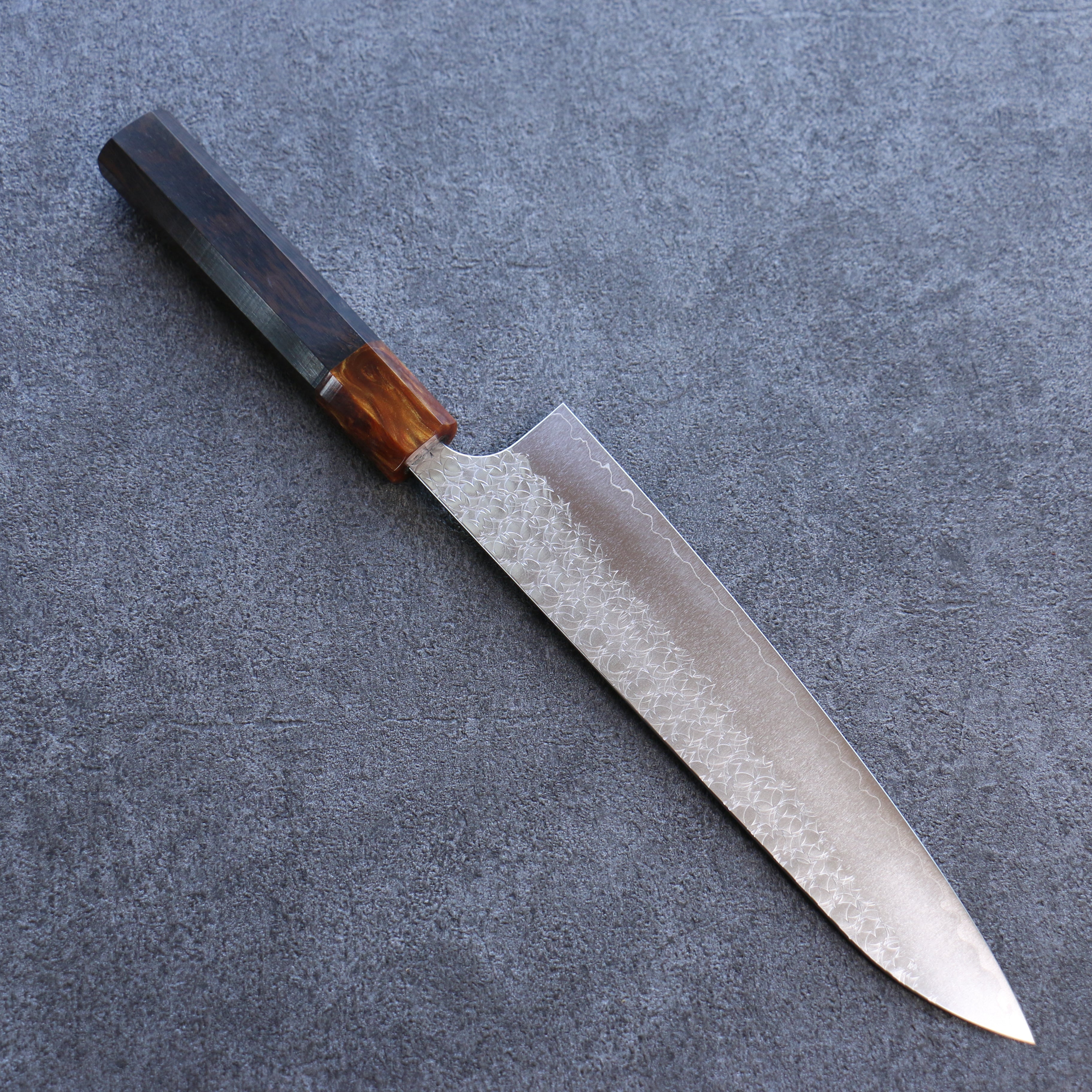 Yoshimi Kato Minamo SG2 Hammered Gyuto 210mm Ebony Wood Handle - Seisuke Knife