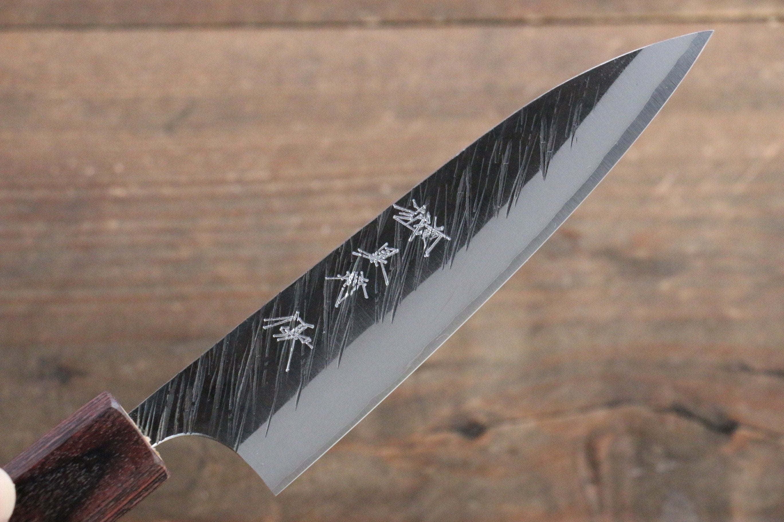 Yu Kurosaki Fujin Blue Super Hammered Petty-Utility 120mm Keyaki (Japanese Elm) Handle - Seisuke Knife