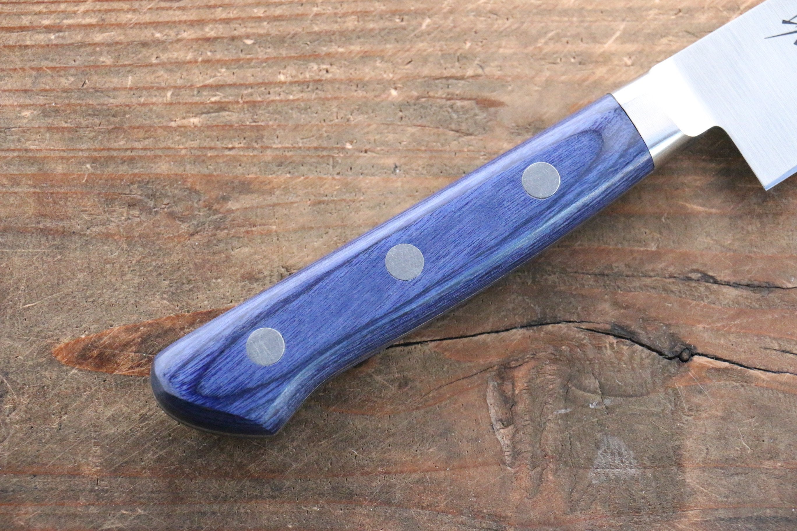 Seisuke Seiten Molybdenum Petty-Utility 120mm Blue Pakkawood Handle with Sheath - Seisuke Knife