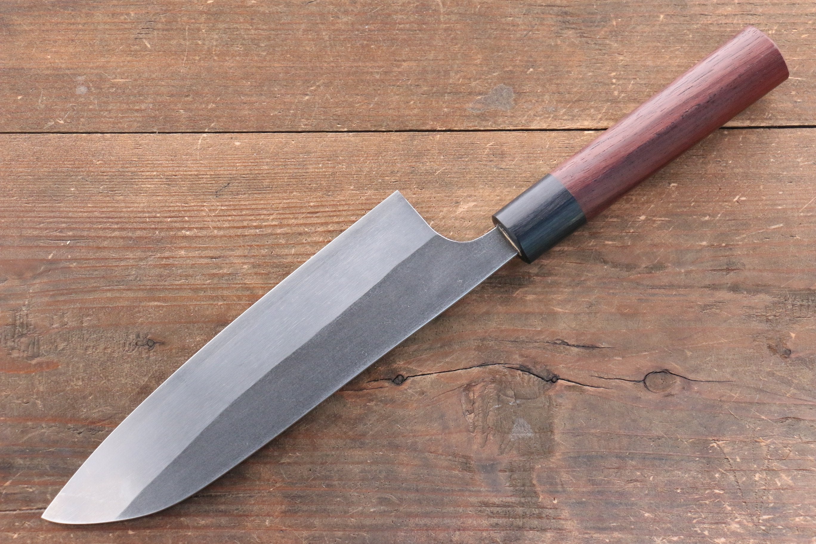 Shungo Ogata SG2 Kurouchi Black Finished Santoku 180mm Shitan Handle - Seisuke Knife