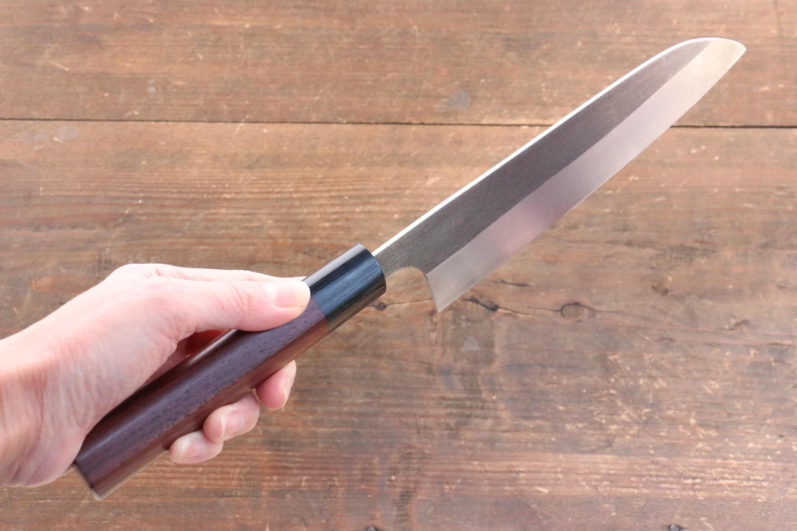 Shungo Ogata SG2 Kurouchi Black Finished Santoku 180mm Shitan Handle - Seisuke Knife