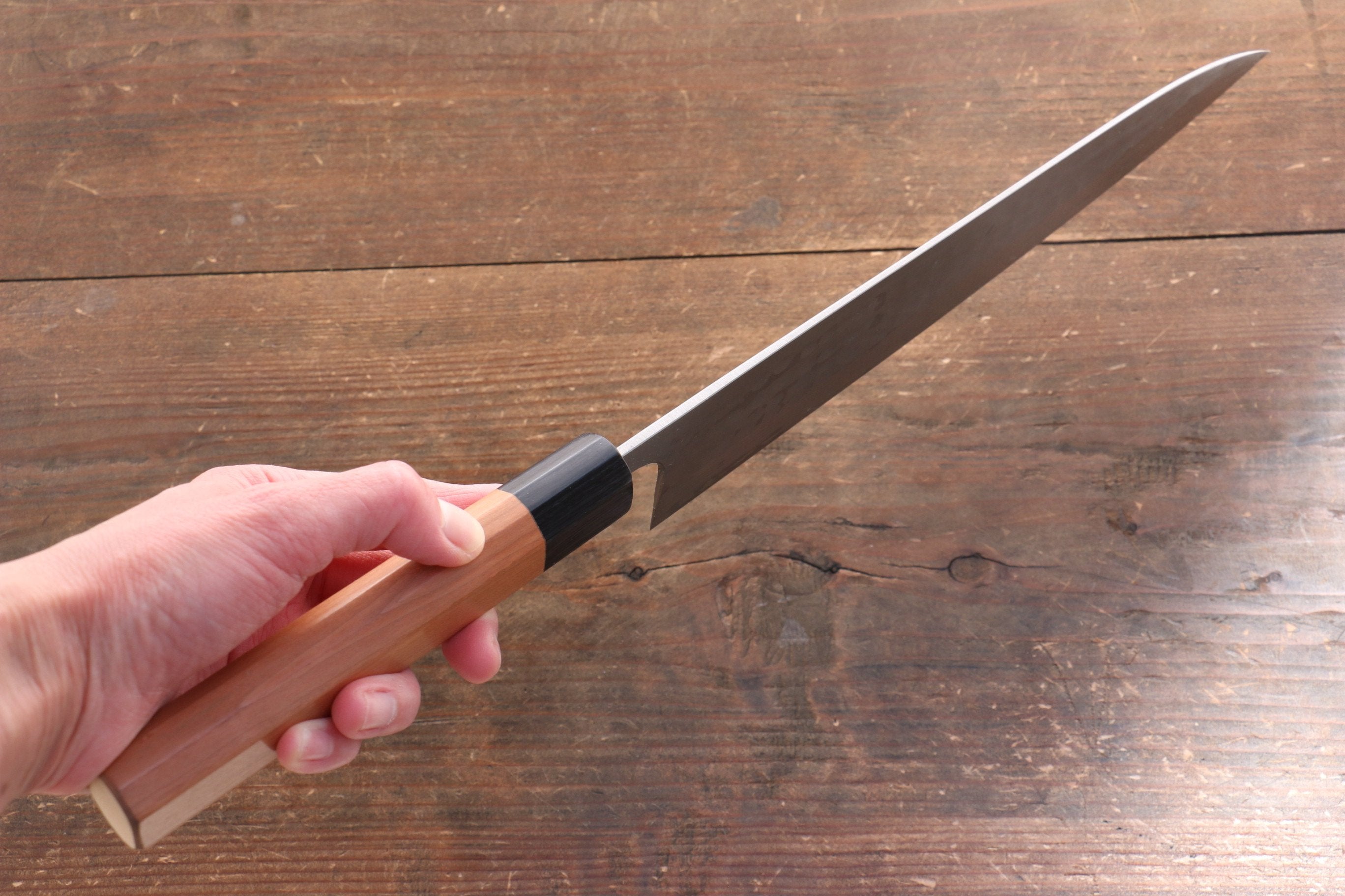Nao Yamamoto SRS13 Black Damascus Gyuto 240mm Cherry Blossoms Handle - Seisuke Knife