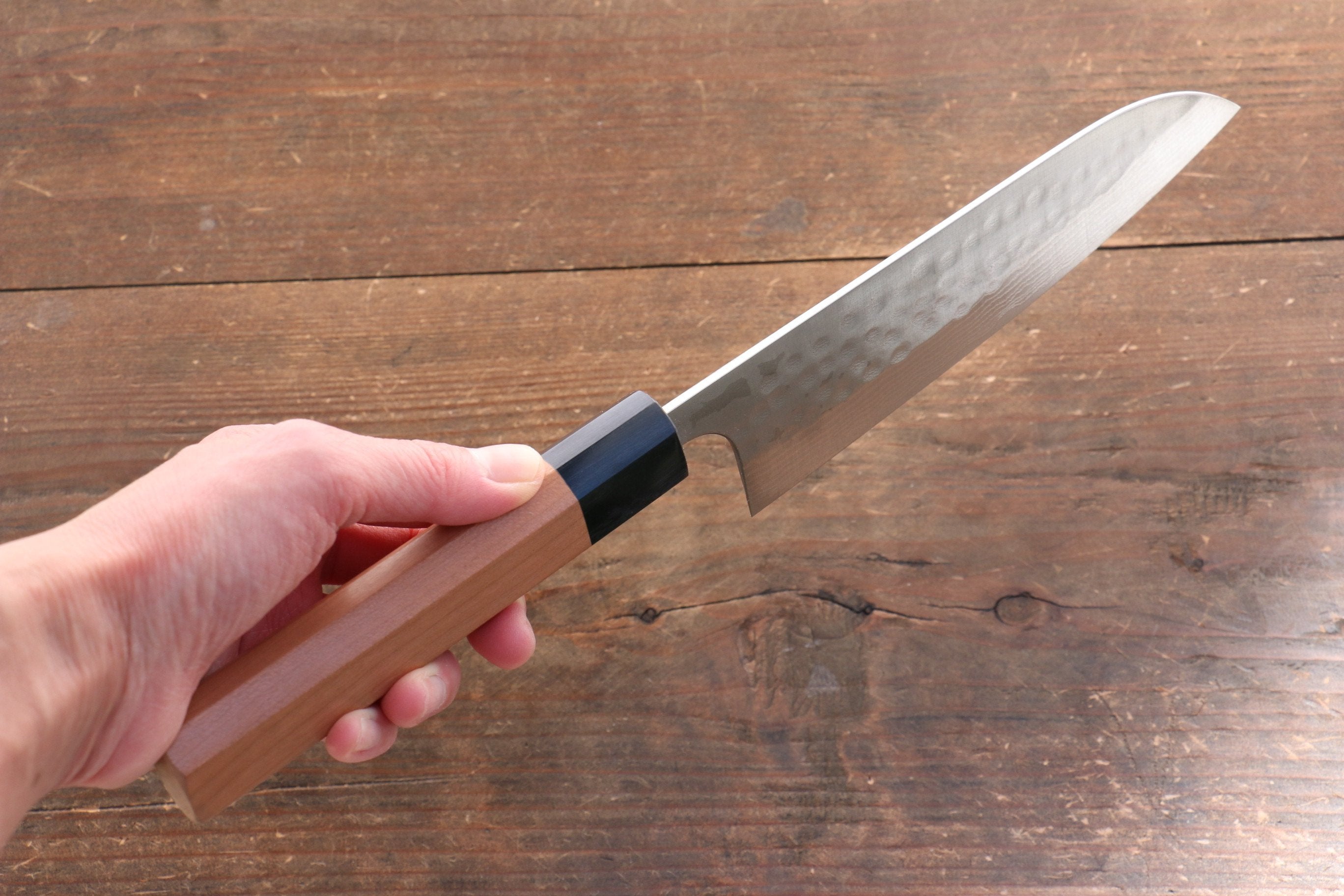 Nao Yamamoto SRS13 Black Damascus Santoku 165mm Cherry Blossoms Handle - Seisuke Knife