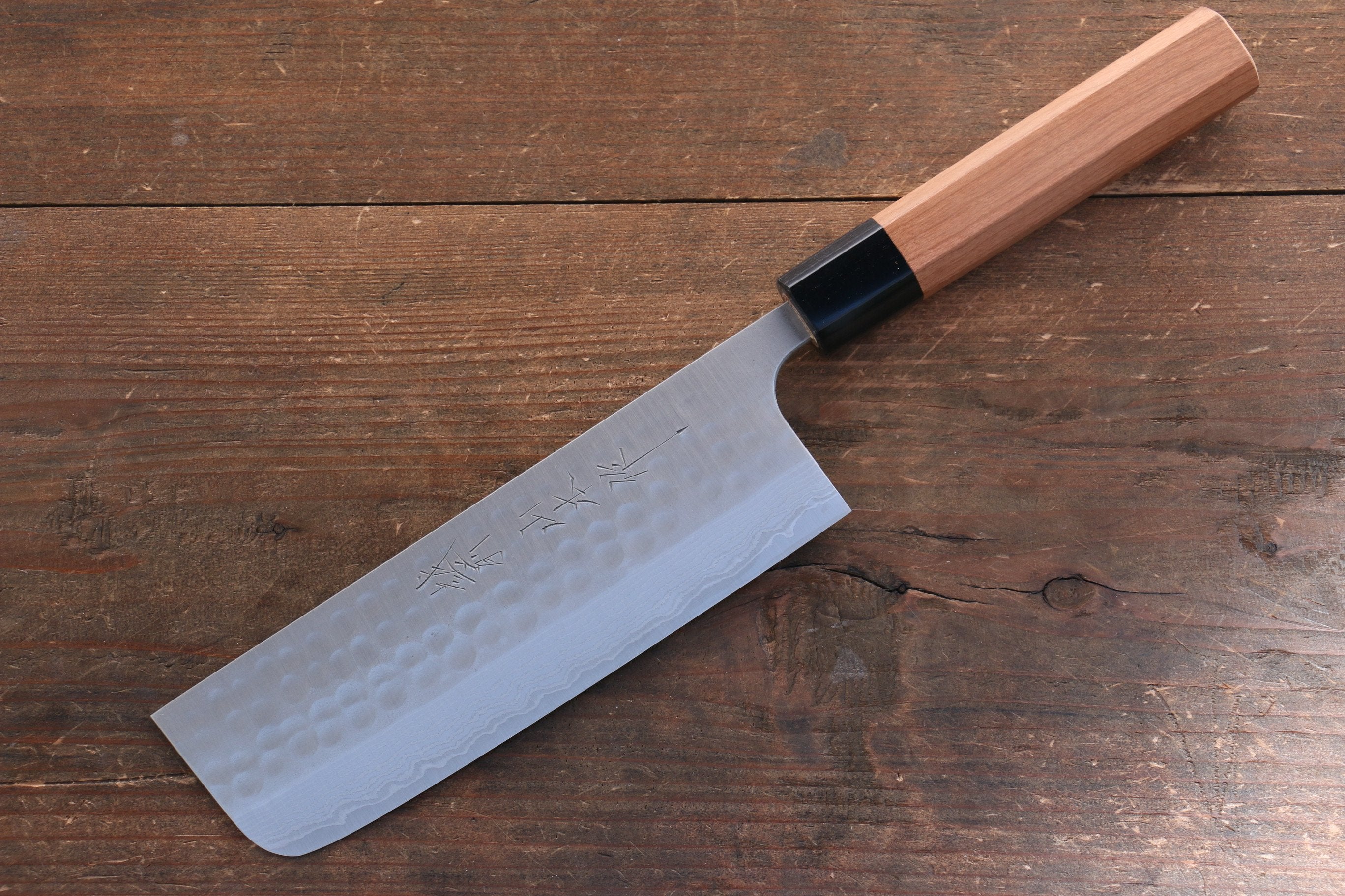 Nao Yamamoto SRS13 Black Damascus Nakiri 165mm Cherry Blossoms Handle - Seisuke Knife