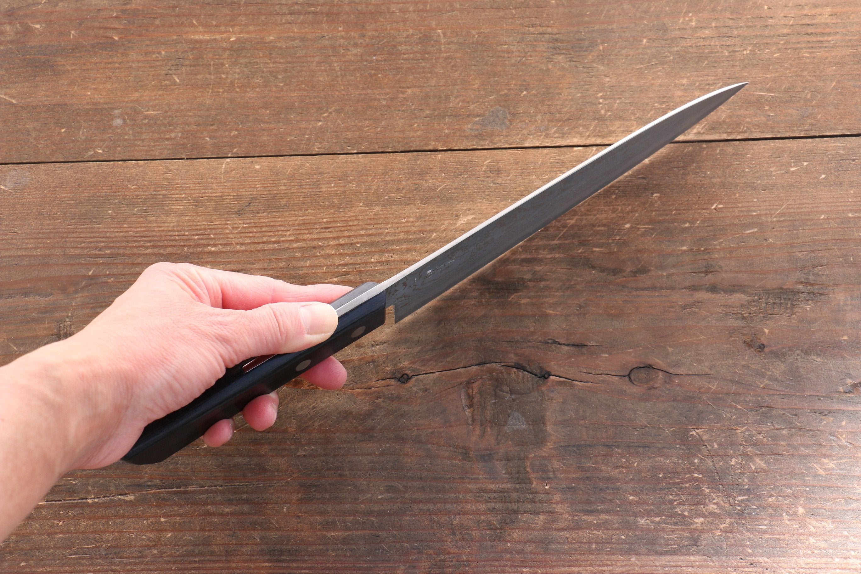 Nao Yamamoto VG10 Black Damascus Gyuto 180mm with Black Pakkawood Handle - Seisuke Knife