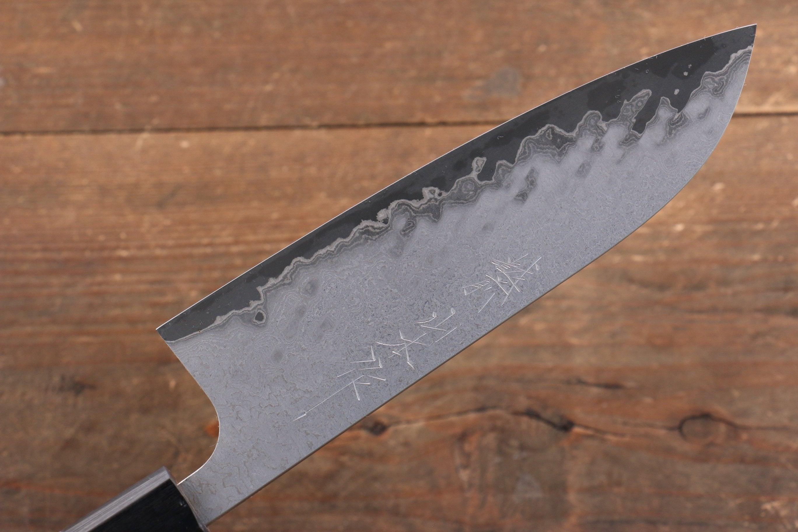 Nao Yamamoto VG10 Black Damascus Santoku 165mm Walnut Handle - Seisuke Knife