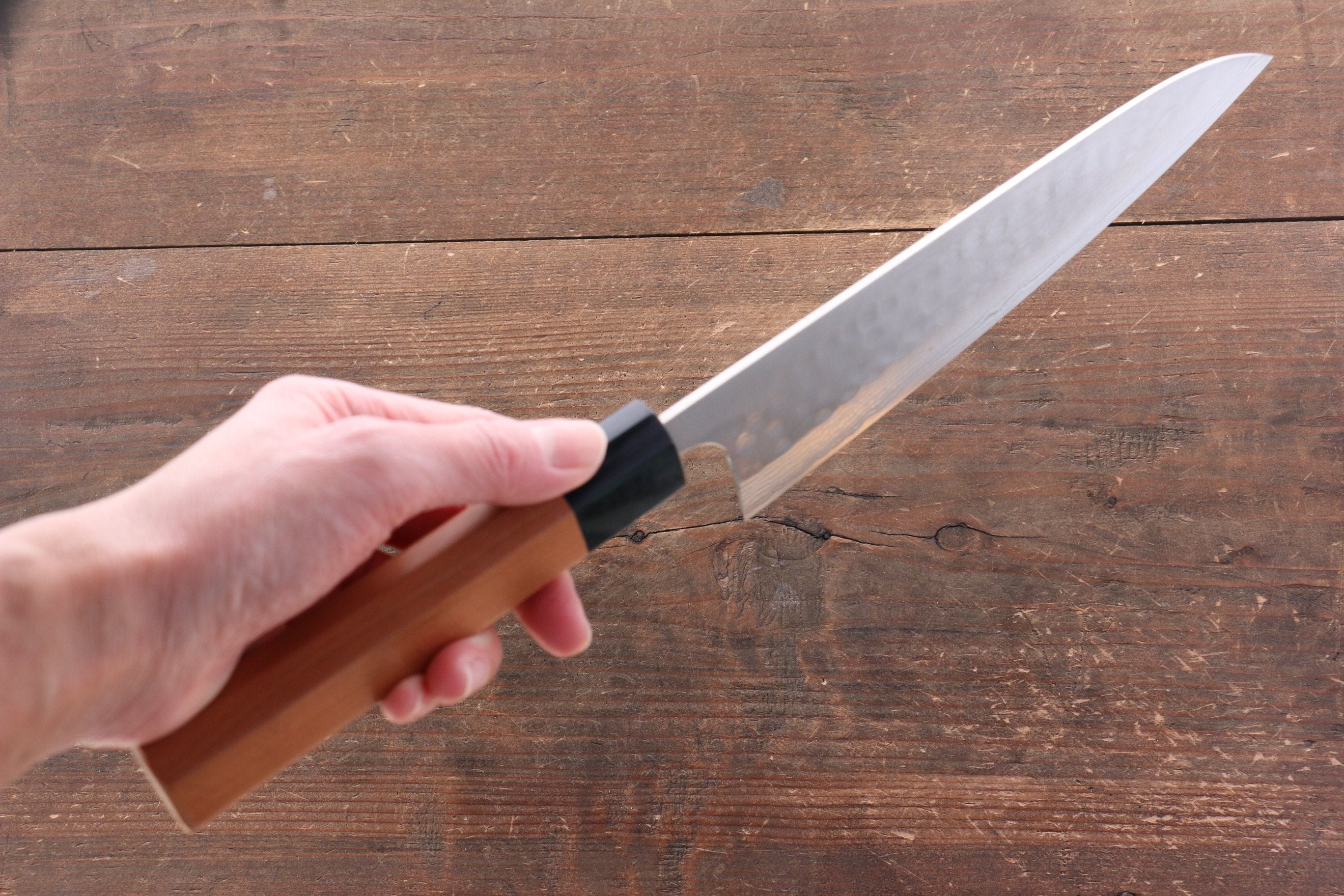 Nao Yamamoto SRS13 Black Damascus Gyuto 180mm Cherry Blossoms - Seisuke Knife
