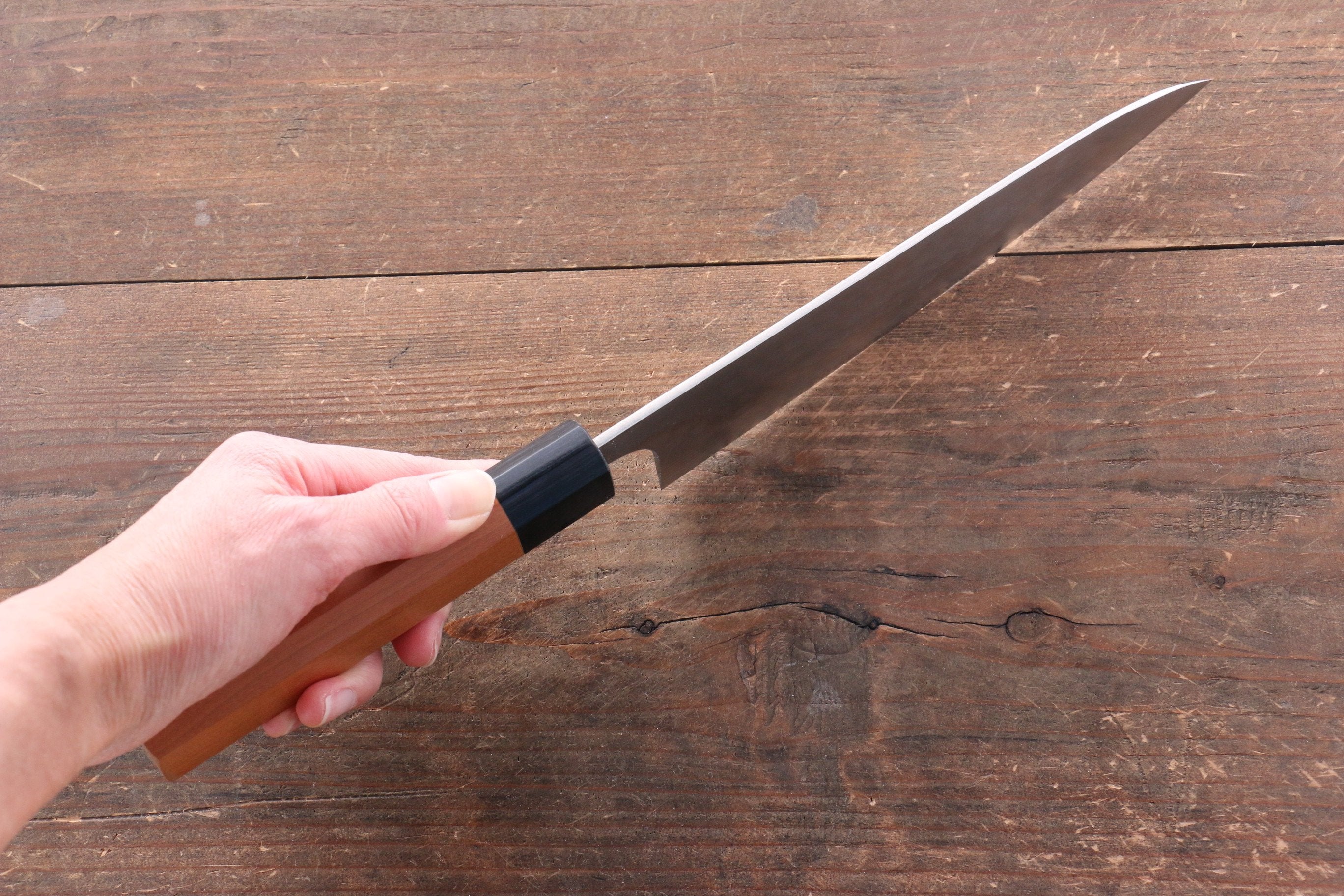 Nao Yamamoto SRS13 Black Damascus Gyuto 180mm Cherry Blossoms - Seisuke Knife